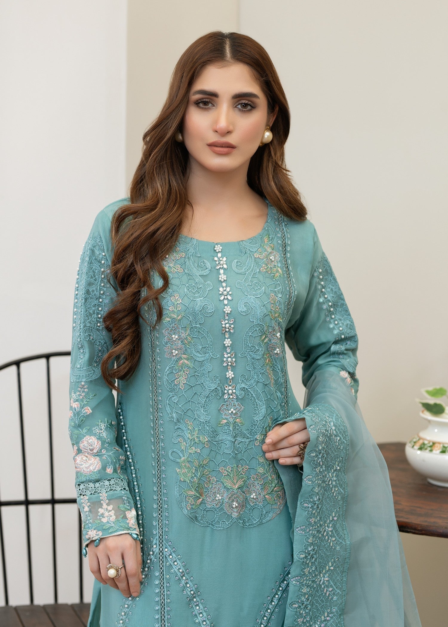 Pehnawa By Bin Akram’s Aquatic Pulse CHIFFON Women 3pcs