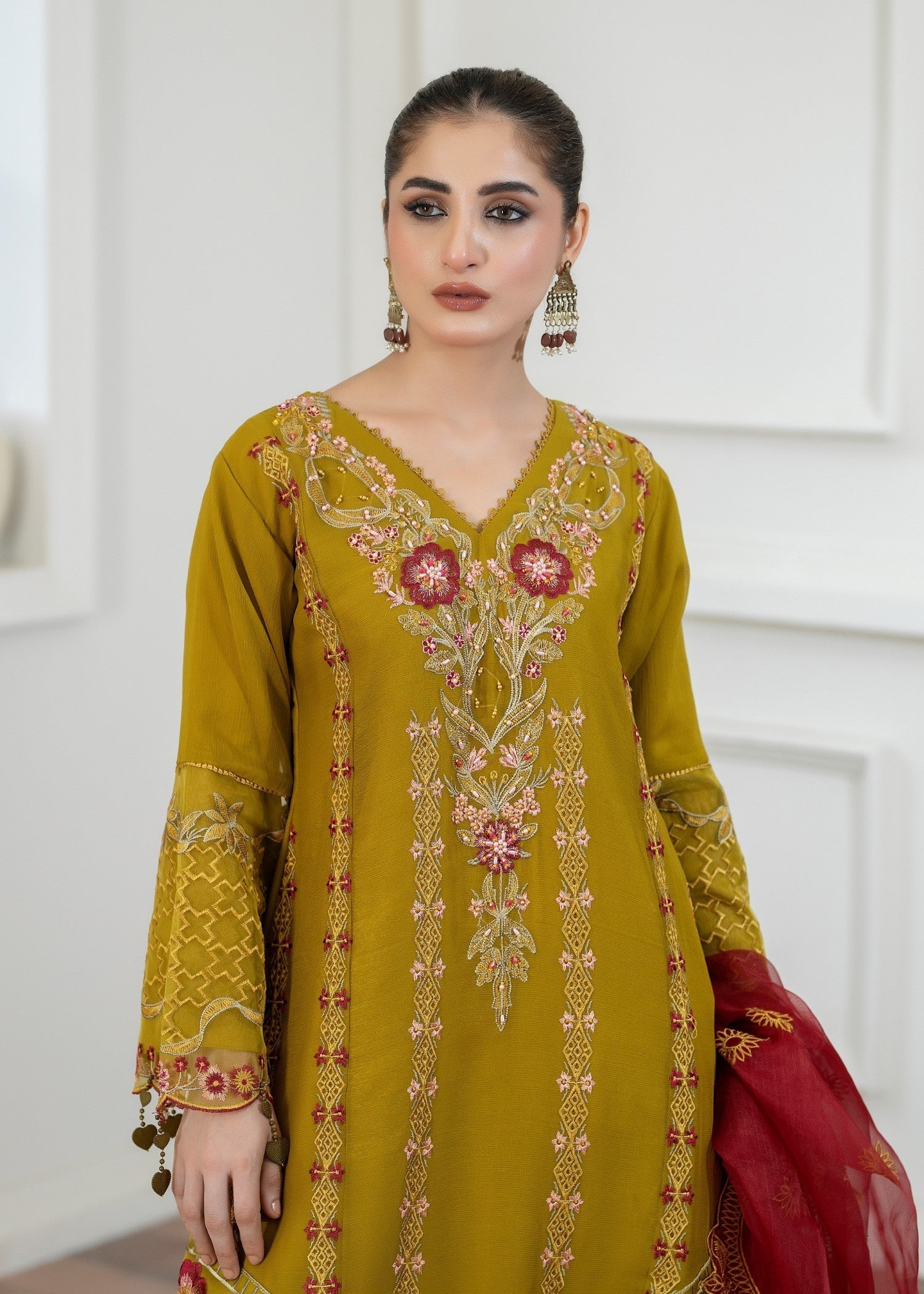 Pehnawa By Bin Akram’s Floral Mehndi CHIFFON Women 3pcs