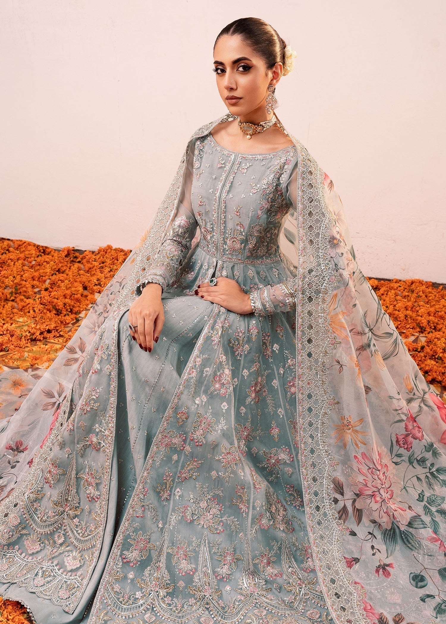 Rang-e-Haya Ellie (Ice Blue) Women 4pcs