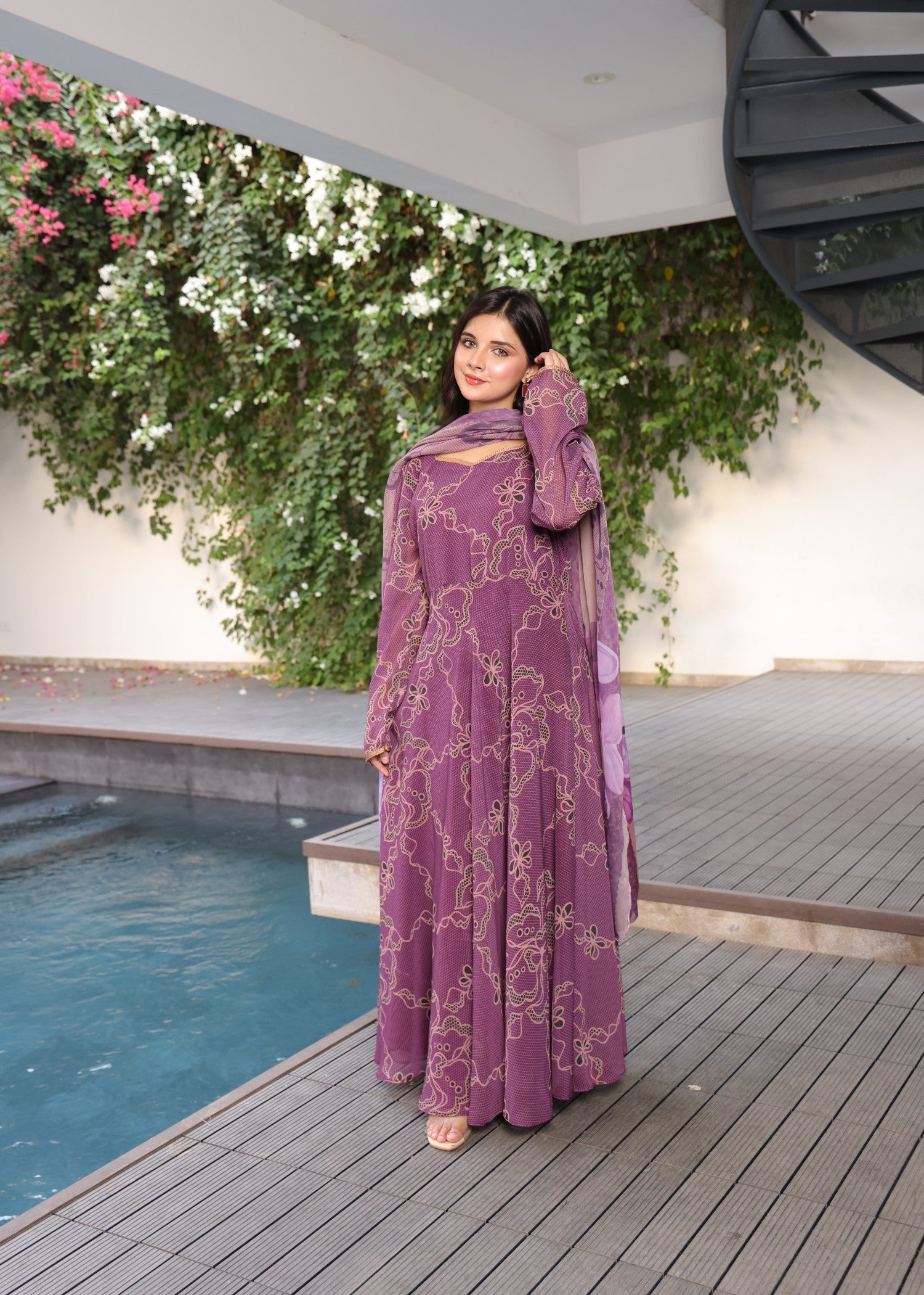 Nazmina Delicate Wrap Dress Women 2pcs