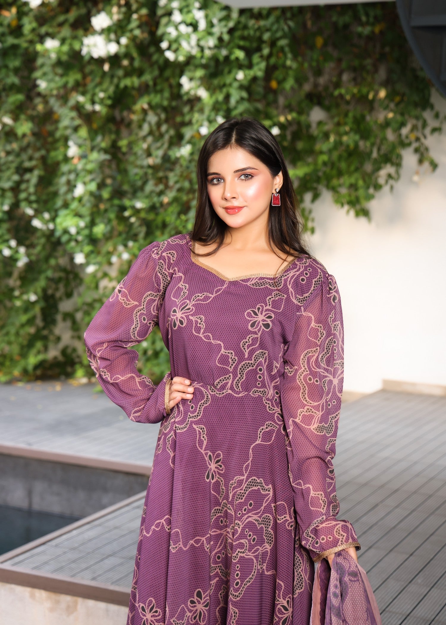 Nazmina Delicate Wrap Dress Women 2pcs