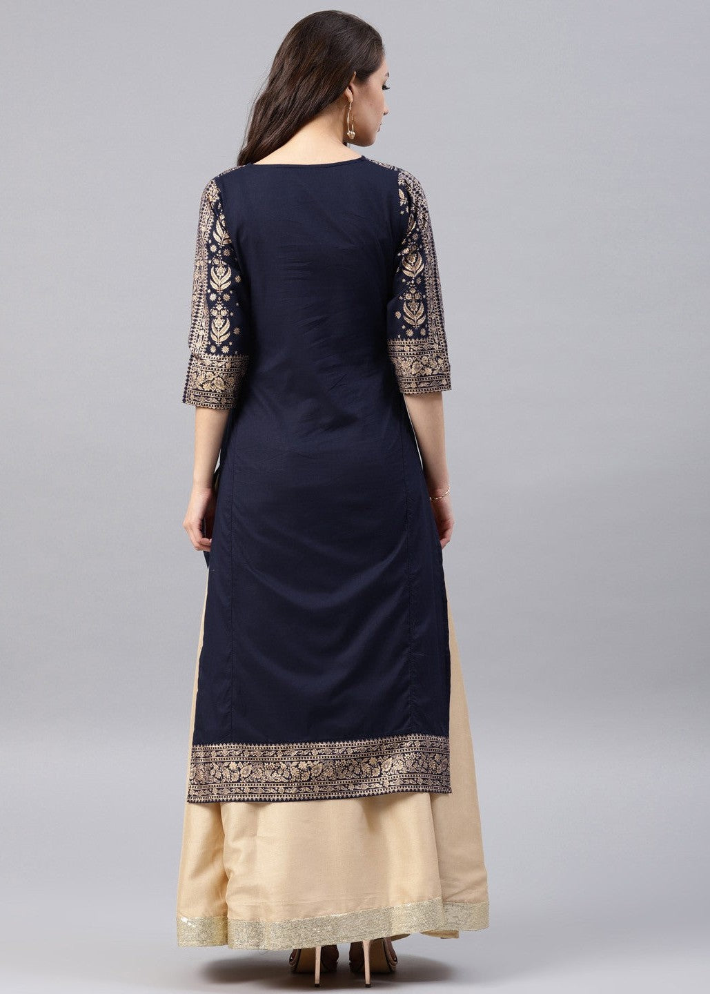 Zeekstore Blue printed kurta Only Women 1pcs