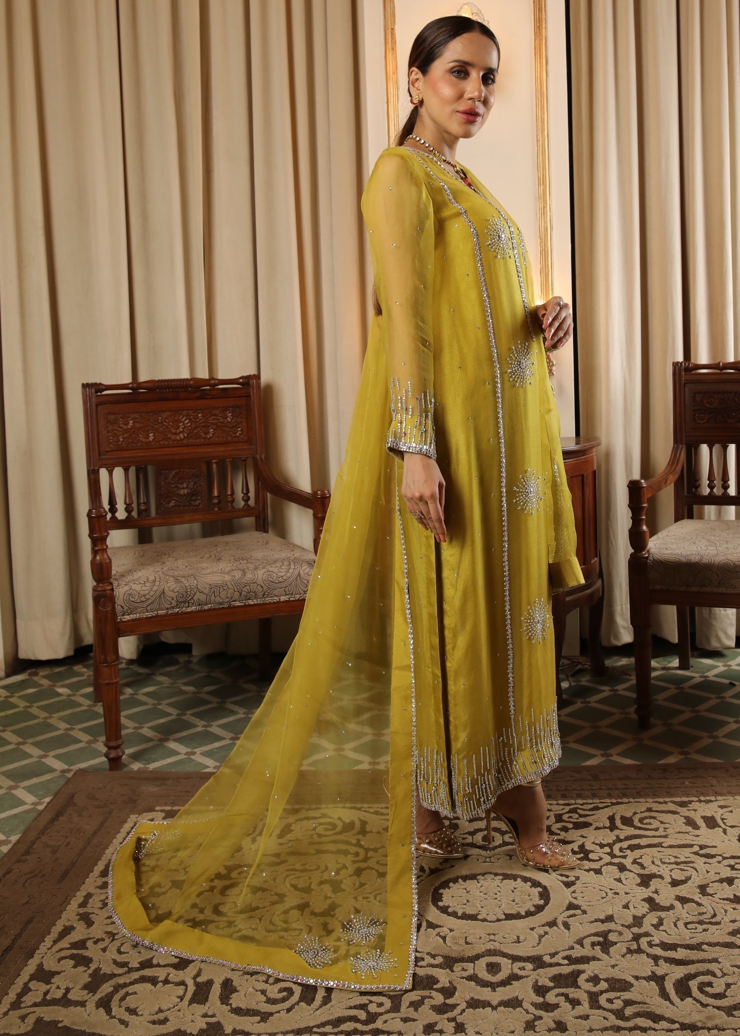Muntaha By Shanzay Zartasha Lime yellow Women 3pcs