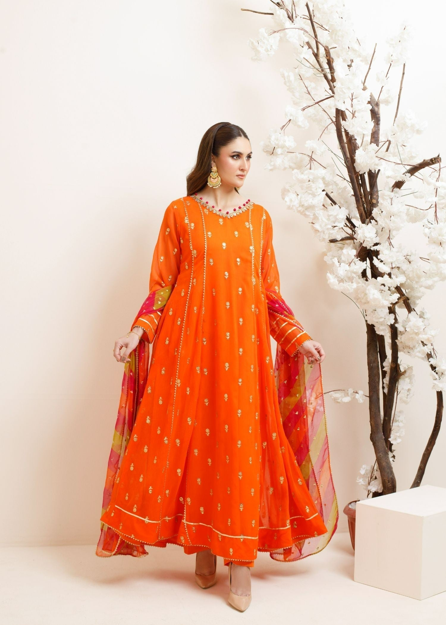Ayesha Closet Fajr Orange Brightness Women 3pcs