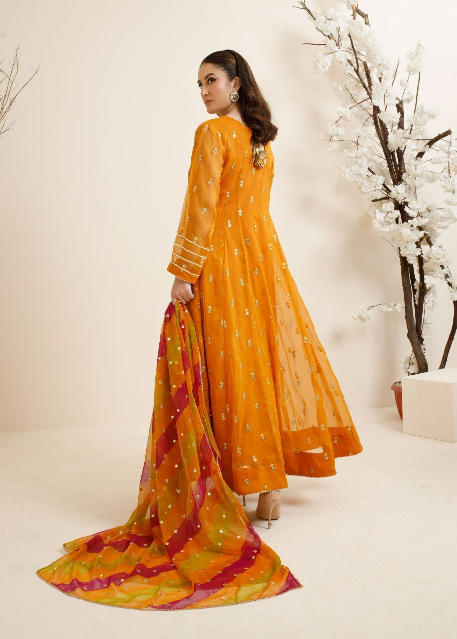 Ayesha Closet Fajr Vibrant Orange Women 3pcs