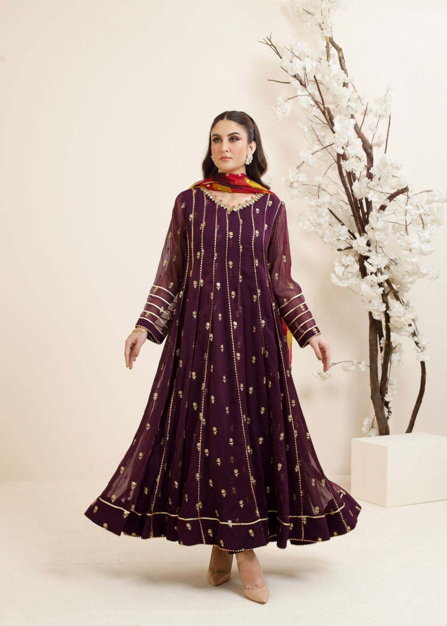 Ayesha Closet Fajr Purple Darkness Women 3pcs