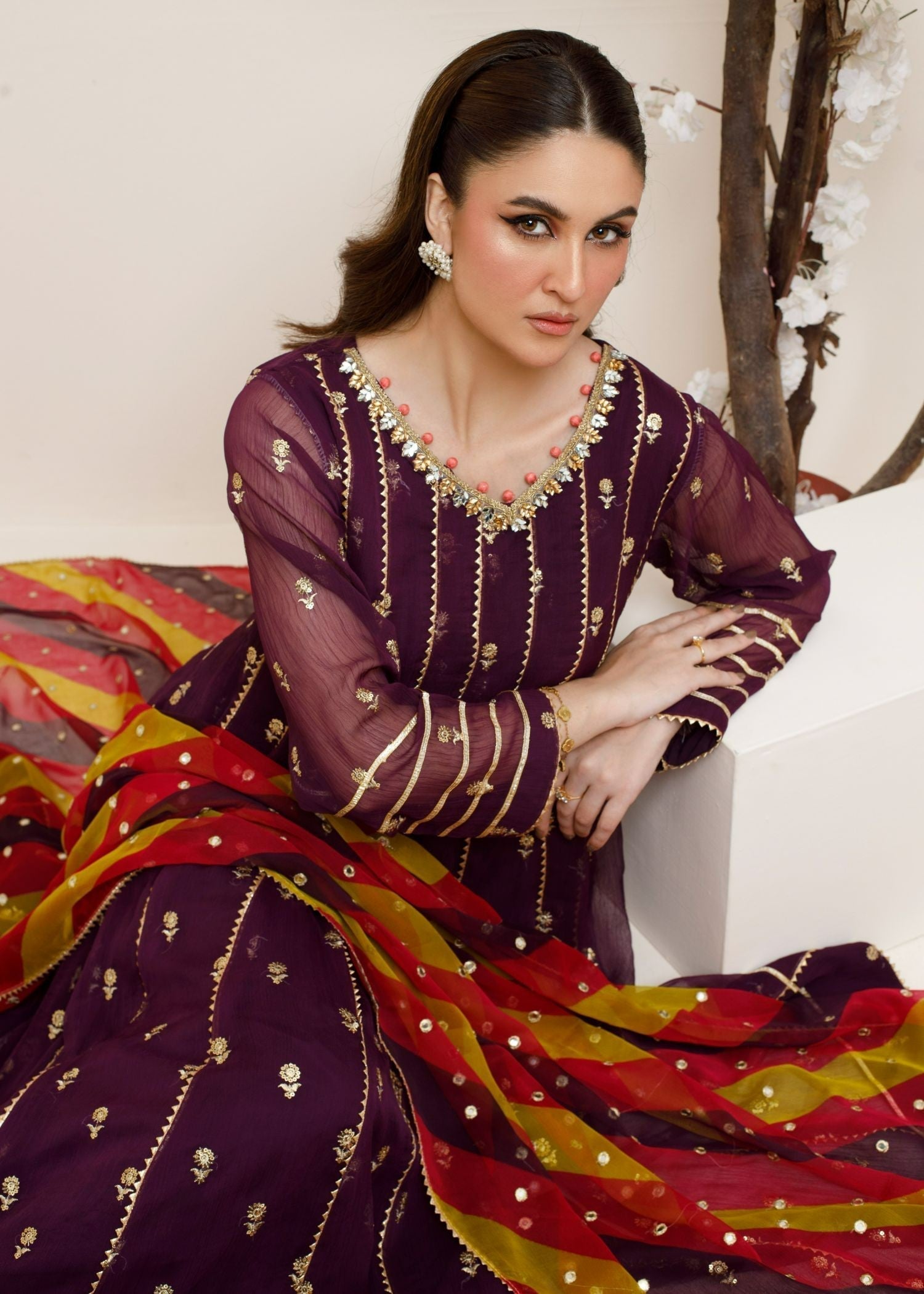 Ayesha Closet Fajr Purple Darkness Women 3pcs