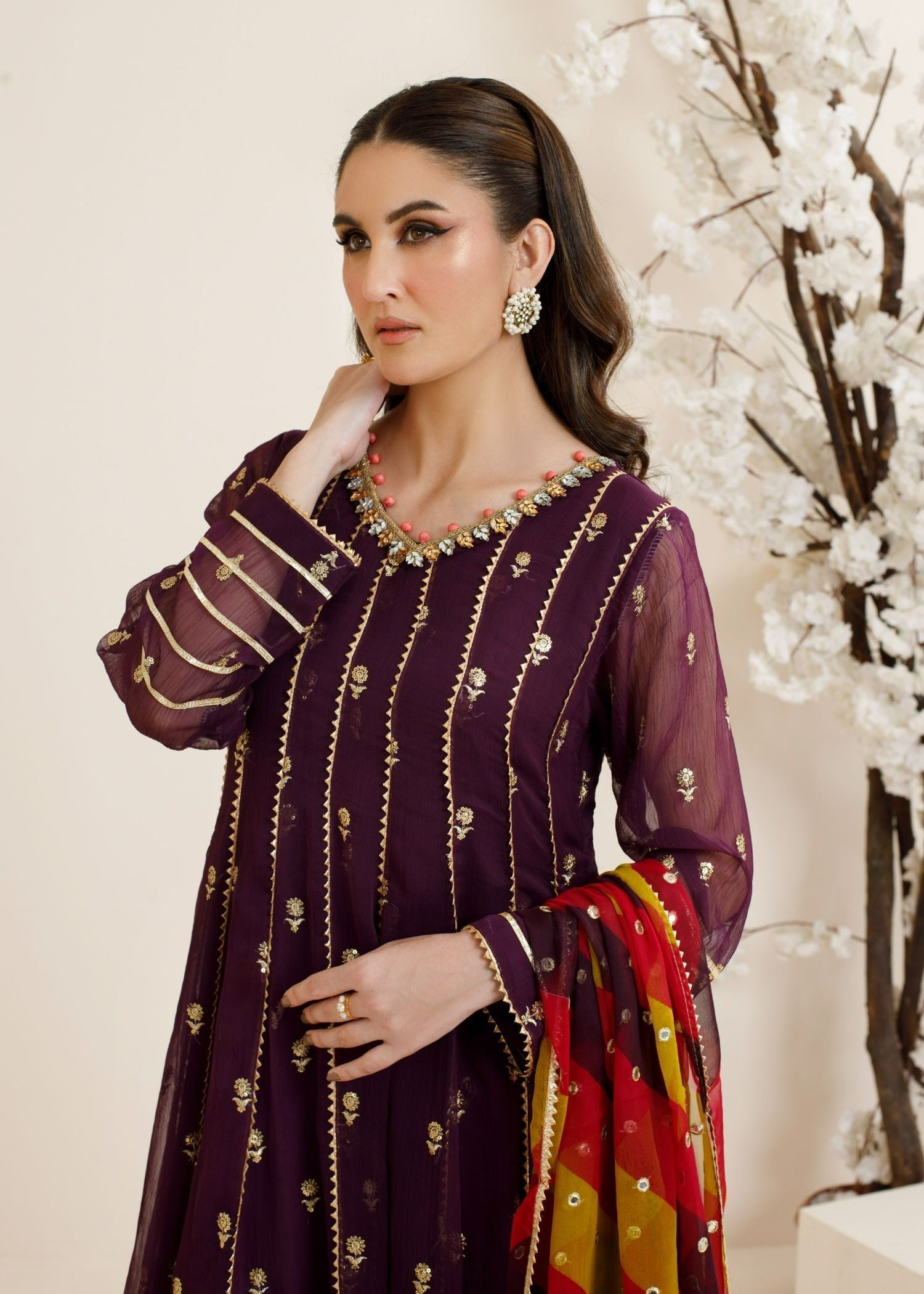 Ayesha Closet Fajr Purple Darkness Women 3pcs