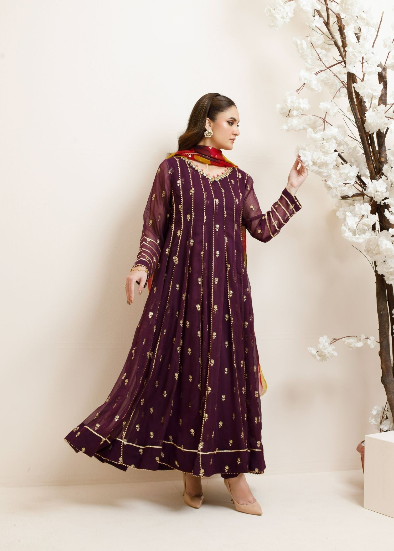 Ayesha Closet Fajr Purple Darkness Women 3pcs