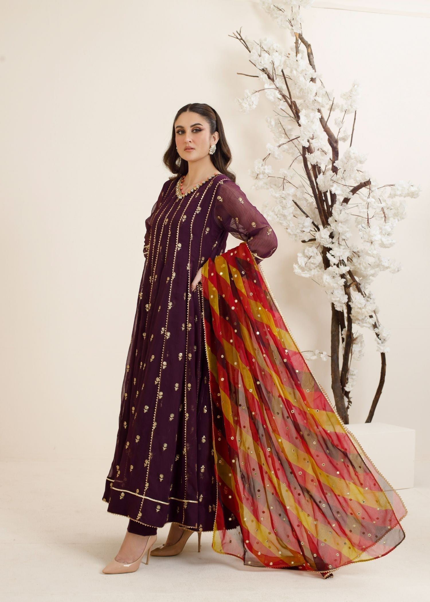 Ayesha Closet Fajr Purple Darkness Women 3pcs