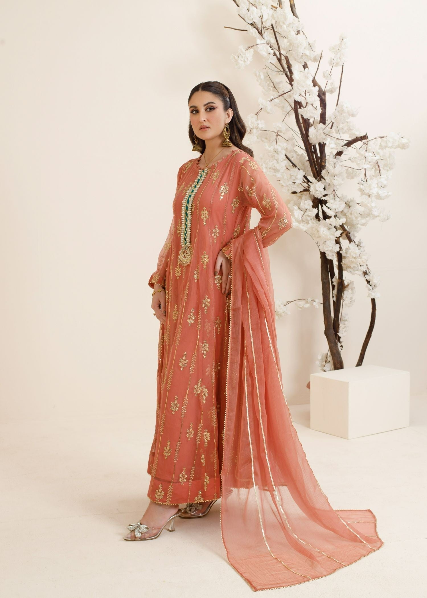 Ayesha Closet Mumal Peach Women 3pcs