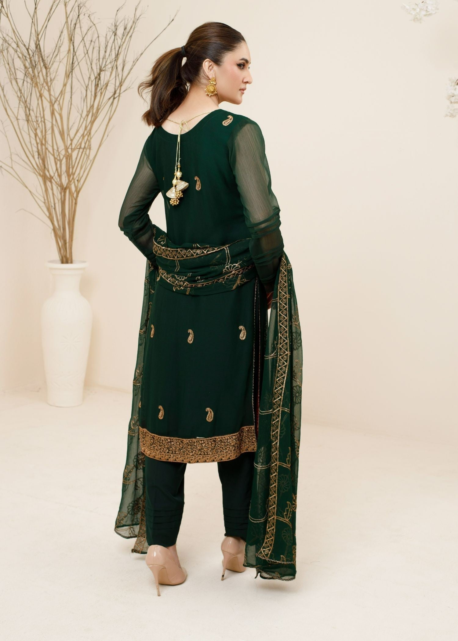 Ayesha Closet Soryia Green Dark Attraction Women 3pcs