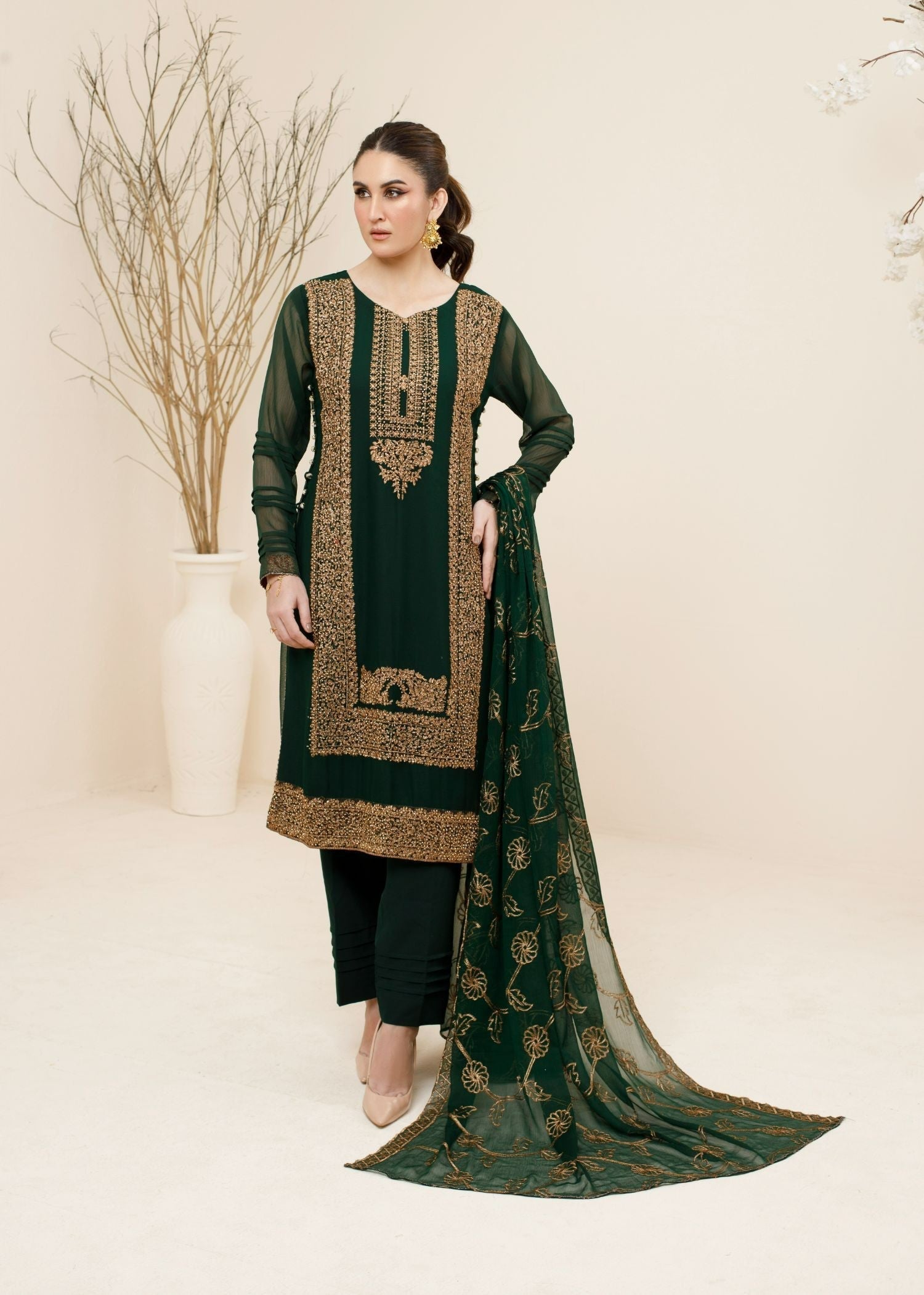 Ayesha Closet Soryia Green Dark Attraction Women 3pcs