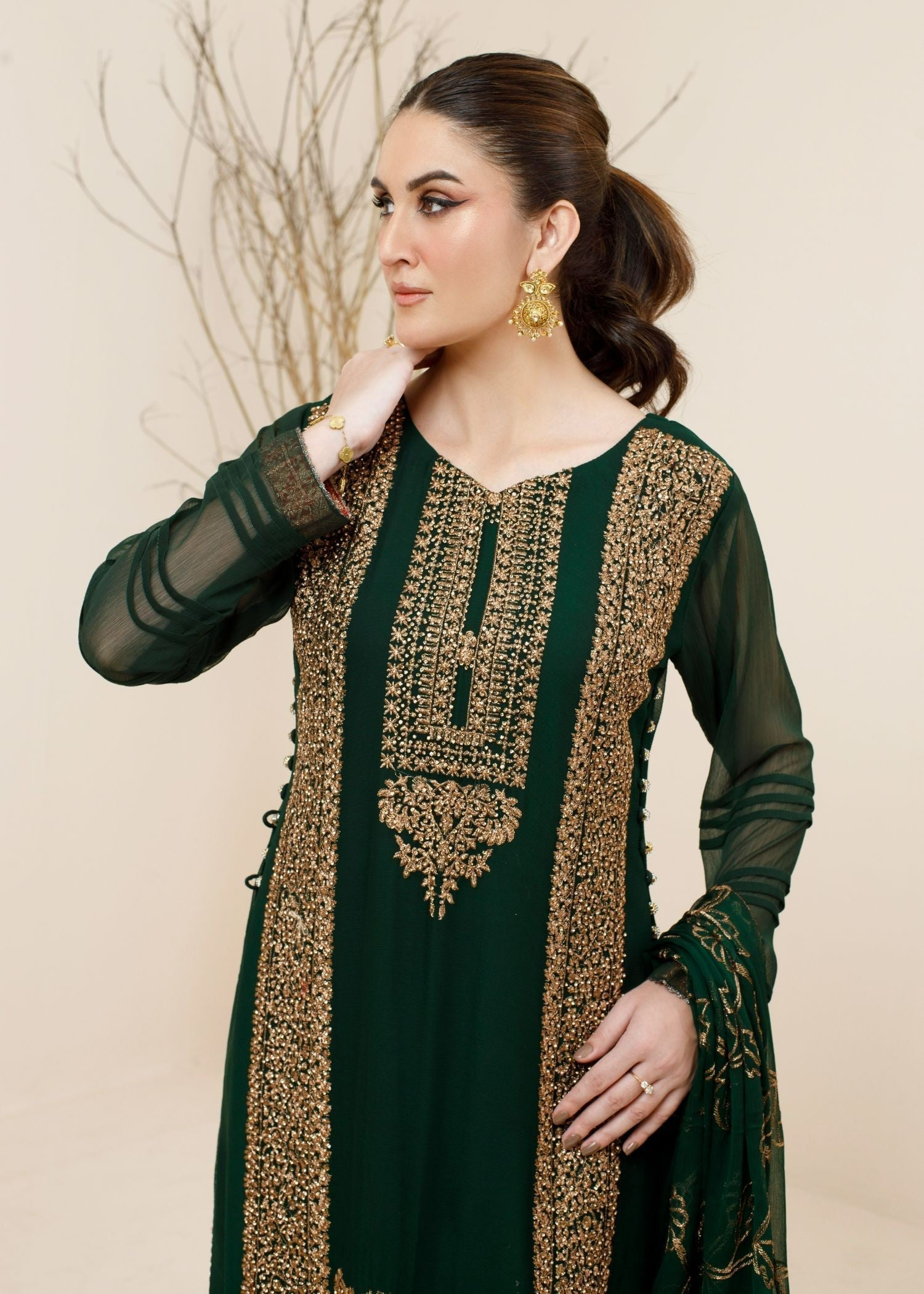 Ayesha Closet Soryia Green Dark Attraction Women 3pcs