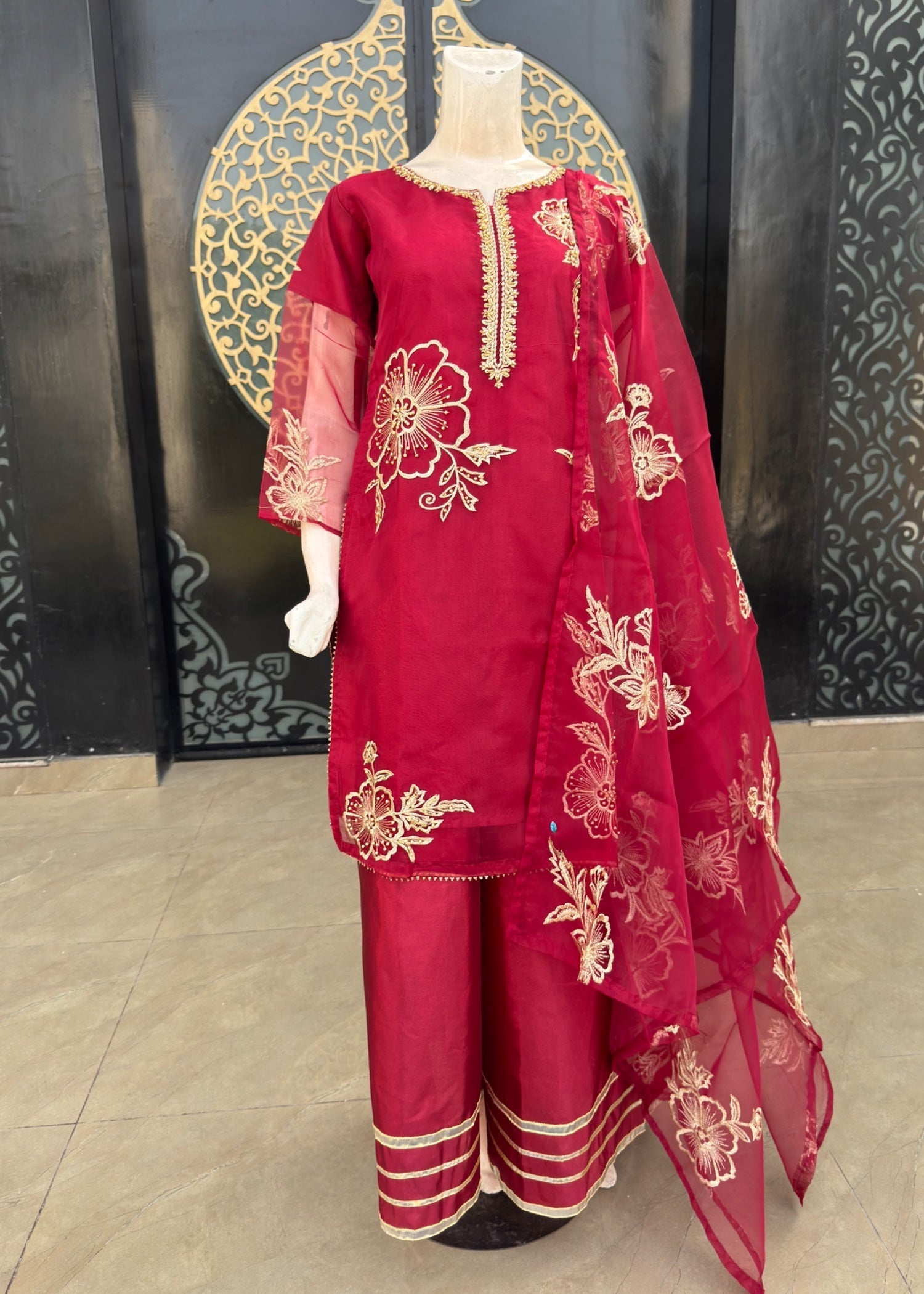 Noir Oragnza stitched Women 3pcs