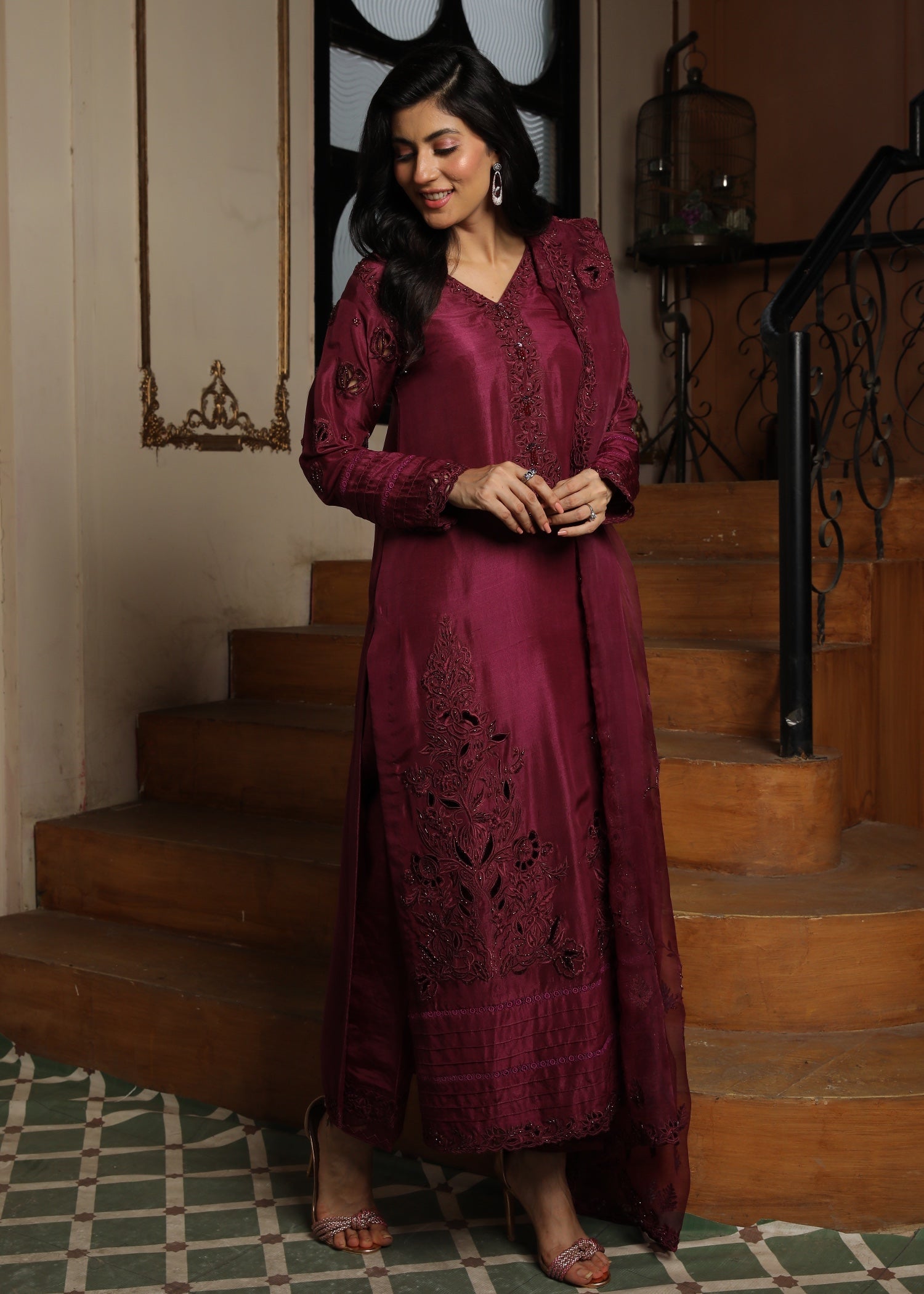 Muntaha By Shanzay Alizay plum Women 3pcs