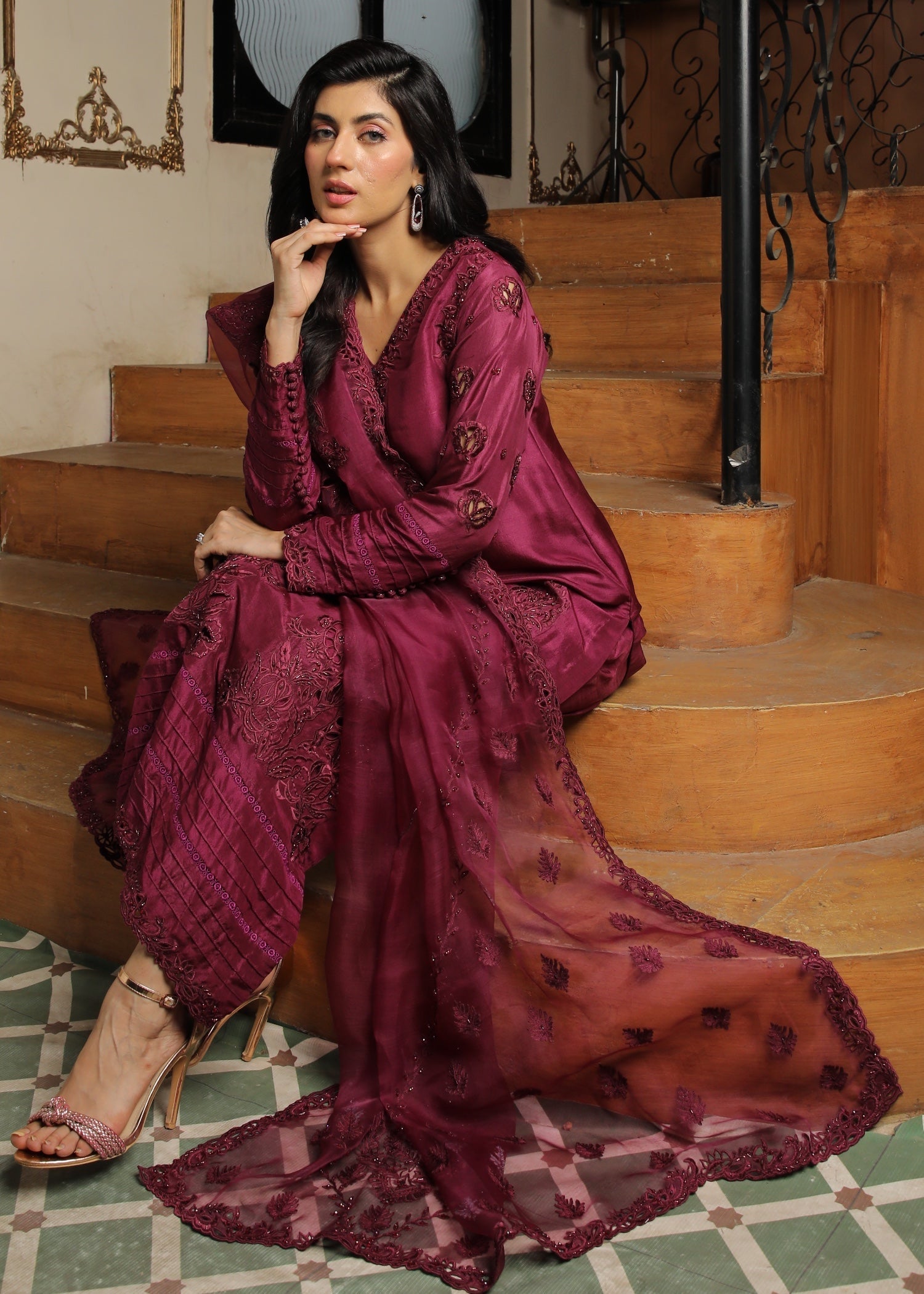 Muntaha By Shanzay Alizay plum Women 3pcs