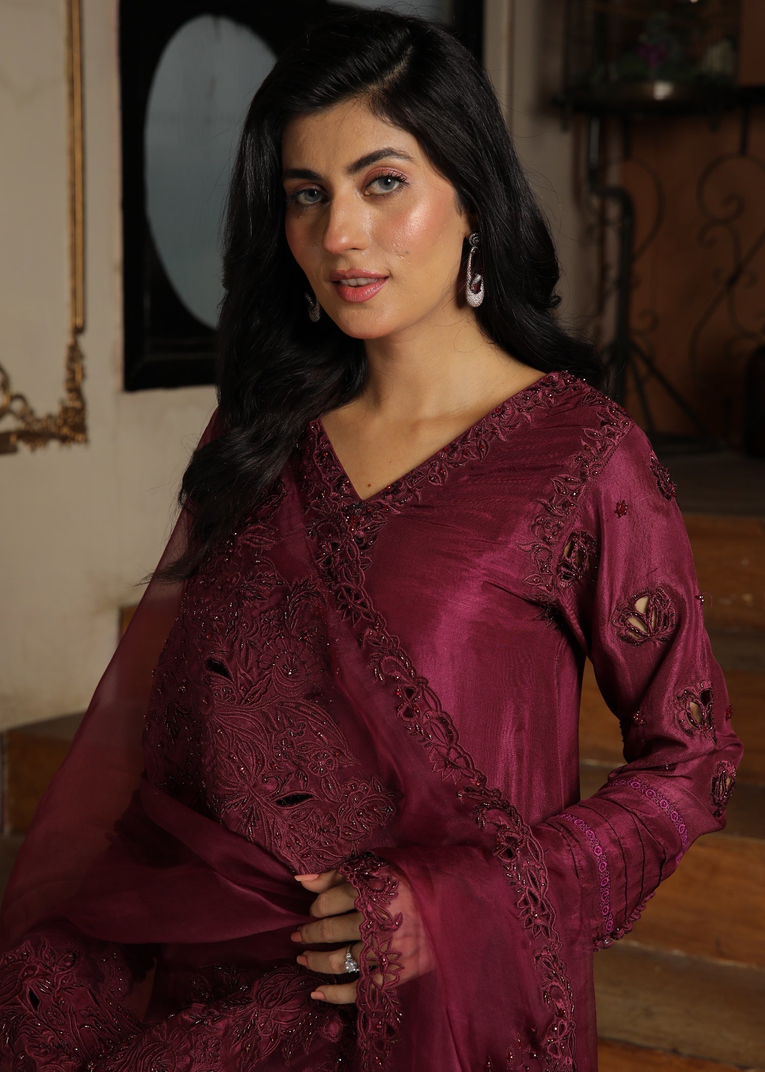 Muntaha By Shanzay Alizay plum Women 3pcs