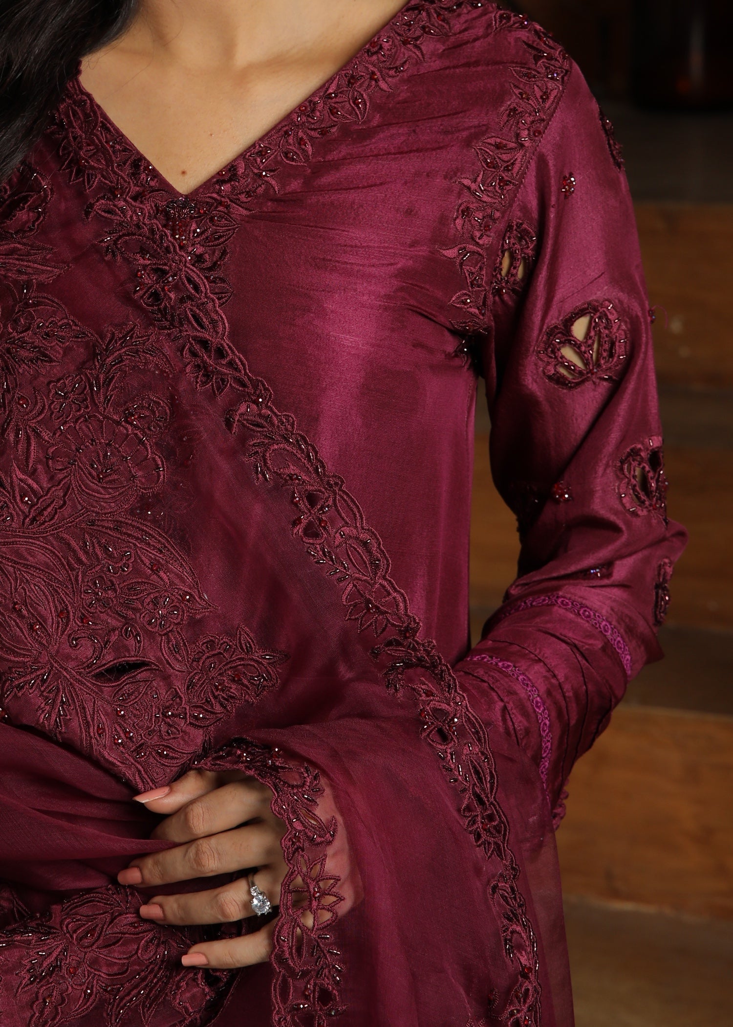 Muntaha By Shanzay Alizay plum Women 3pcs