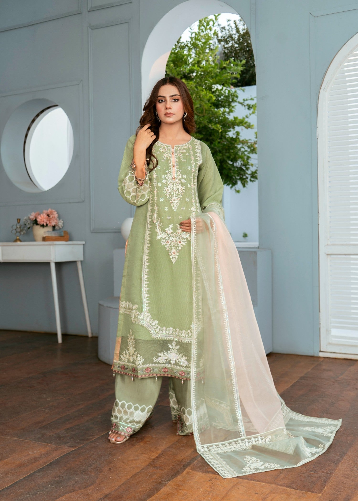 Pehnawa Fashion KHADDI PISTACHU Women 3pcs