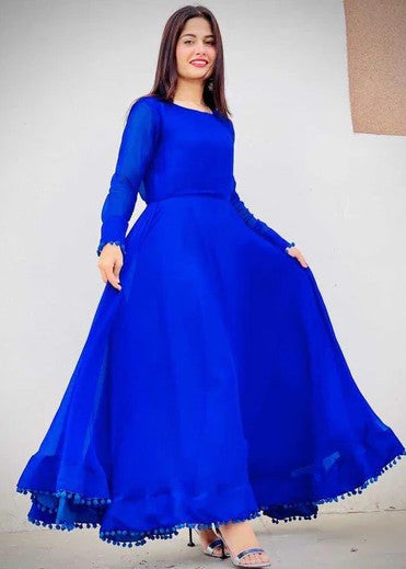Anabiya Riwaaj anarkali Royal blue Women 2pcs