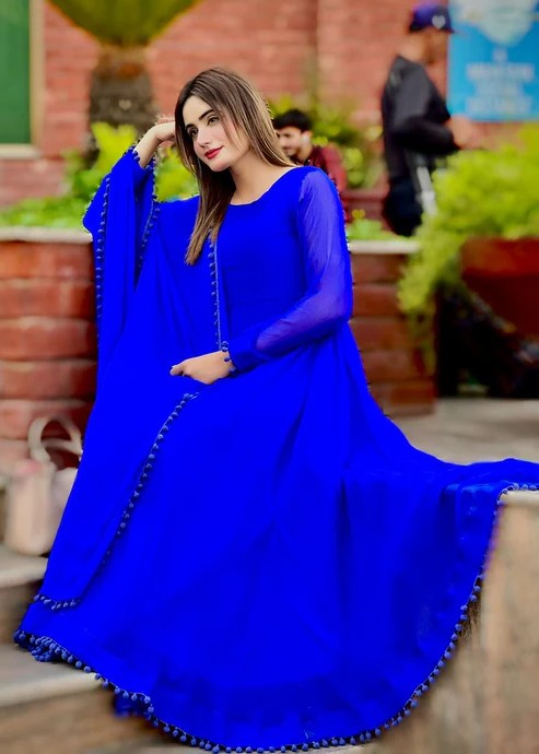 Anabiya Riwaaj anarkali Royal blue Women 2pcs
