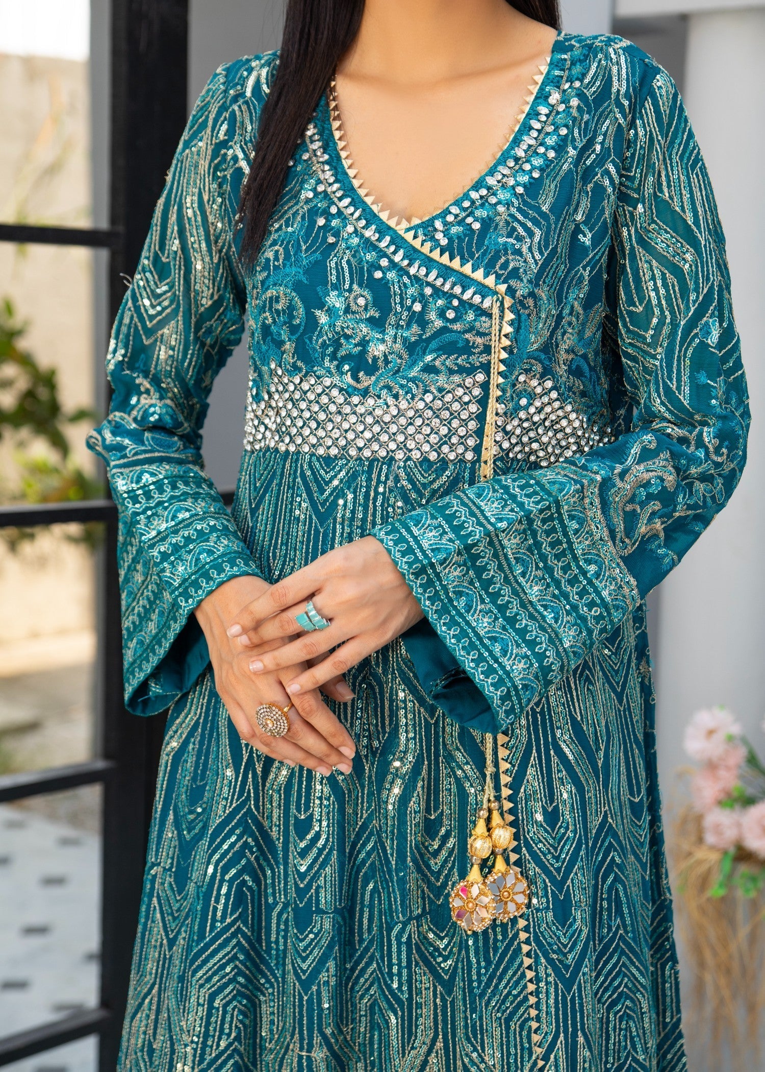 Manahils KURTI 105 TEAL Women 3pcs