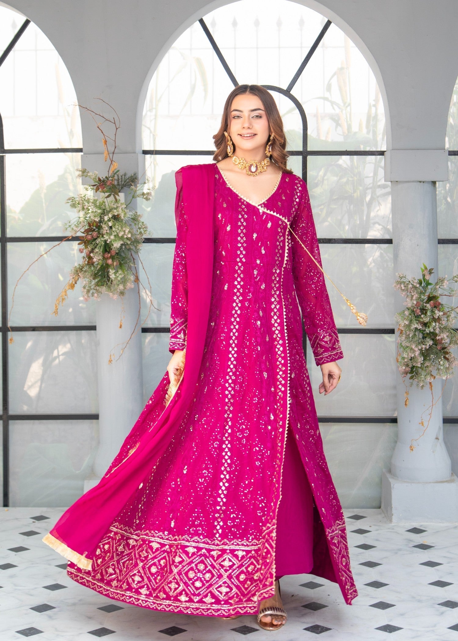 Manahils KURTI 099 MAGENTA Women 3pcs