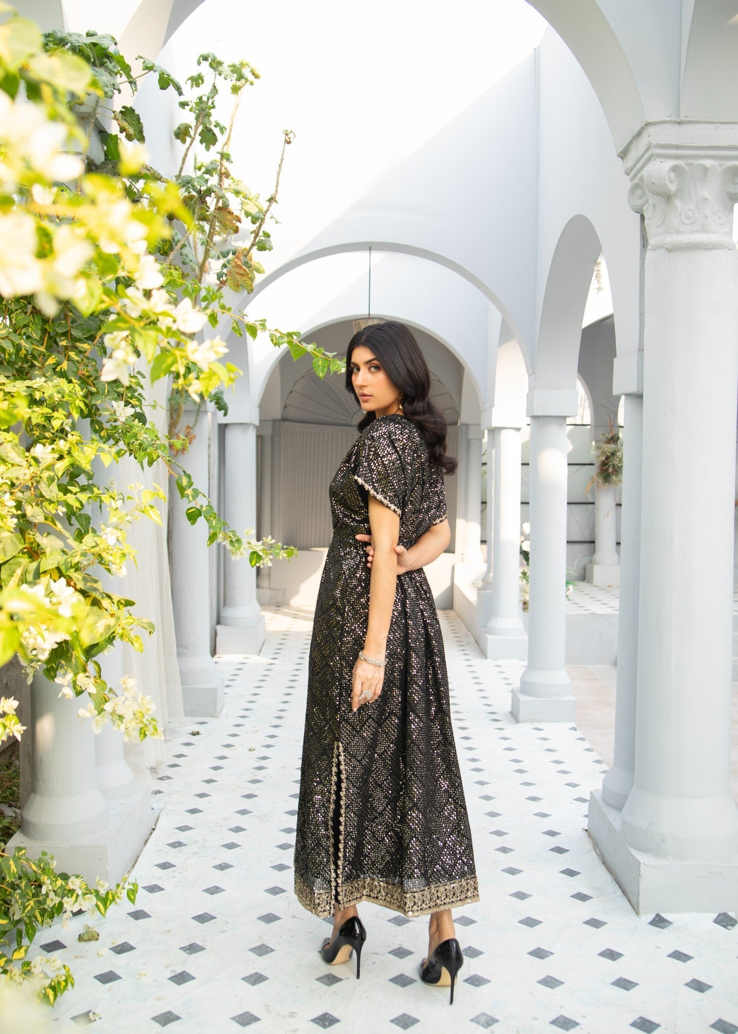 Manahils WA 03 KAFTAN BLACK Women 2pcs