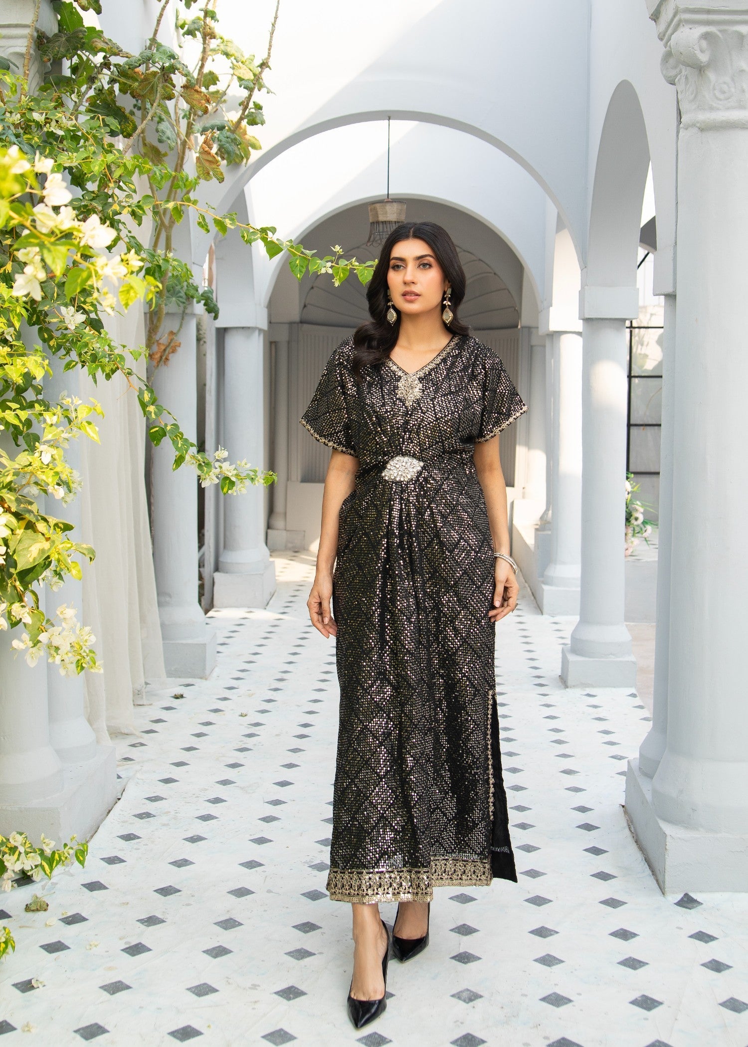 Manahils WA 03 KAFTAN BLACK Women 2pcs