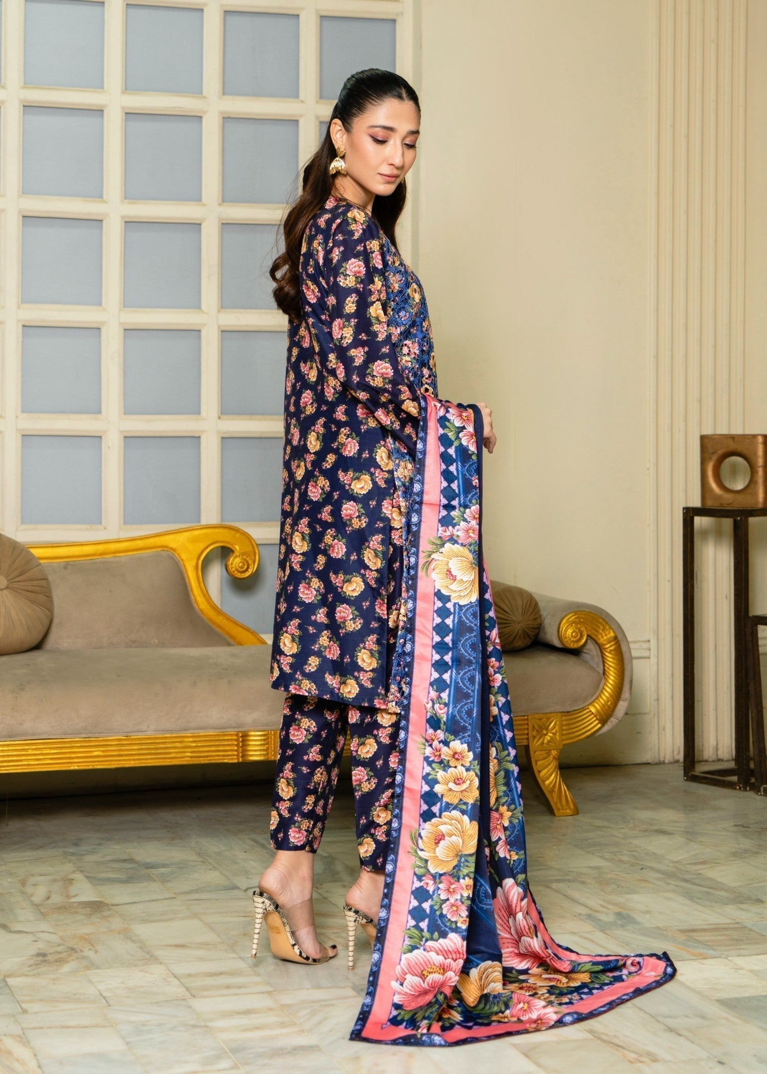 Sahibas By Mirza Kanwal Blue Women 3pcs