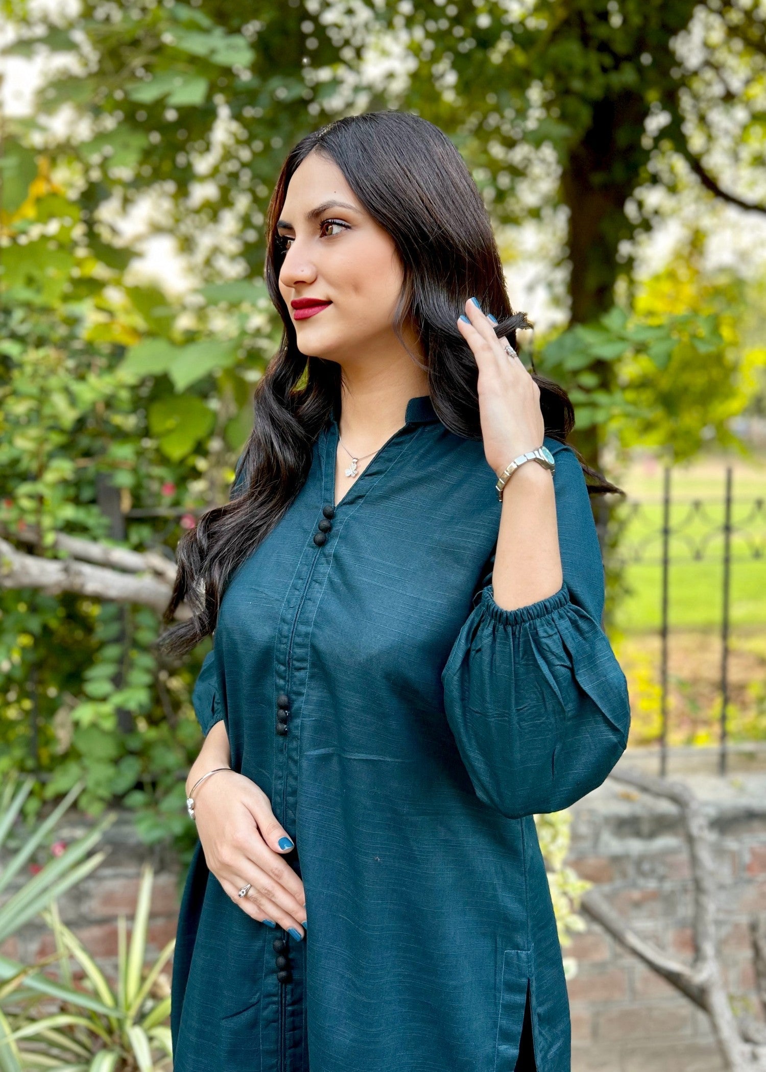 Damask Clothing Studio Sajni Solid Zinc Women 2pcs