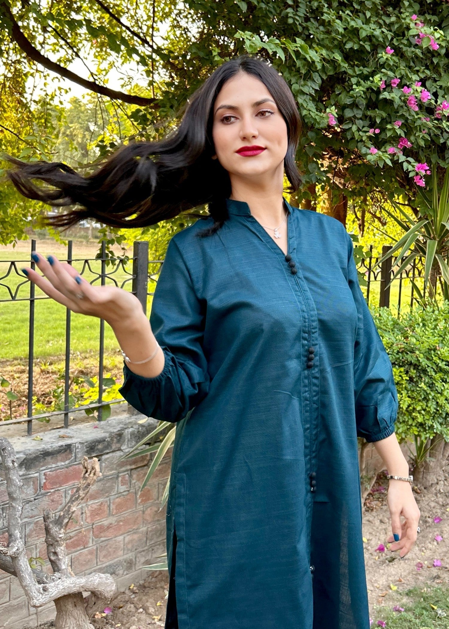 Damask Clothing Studio Sajni Solid Zinc Women 2pcs