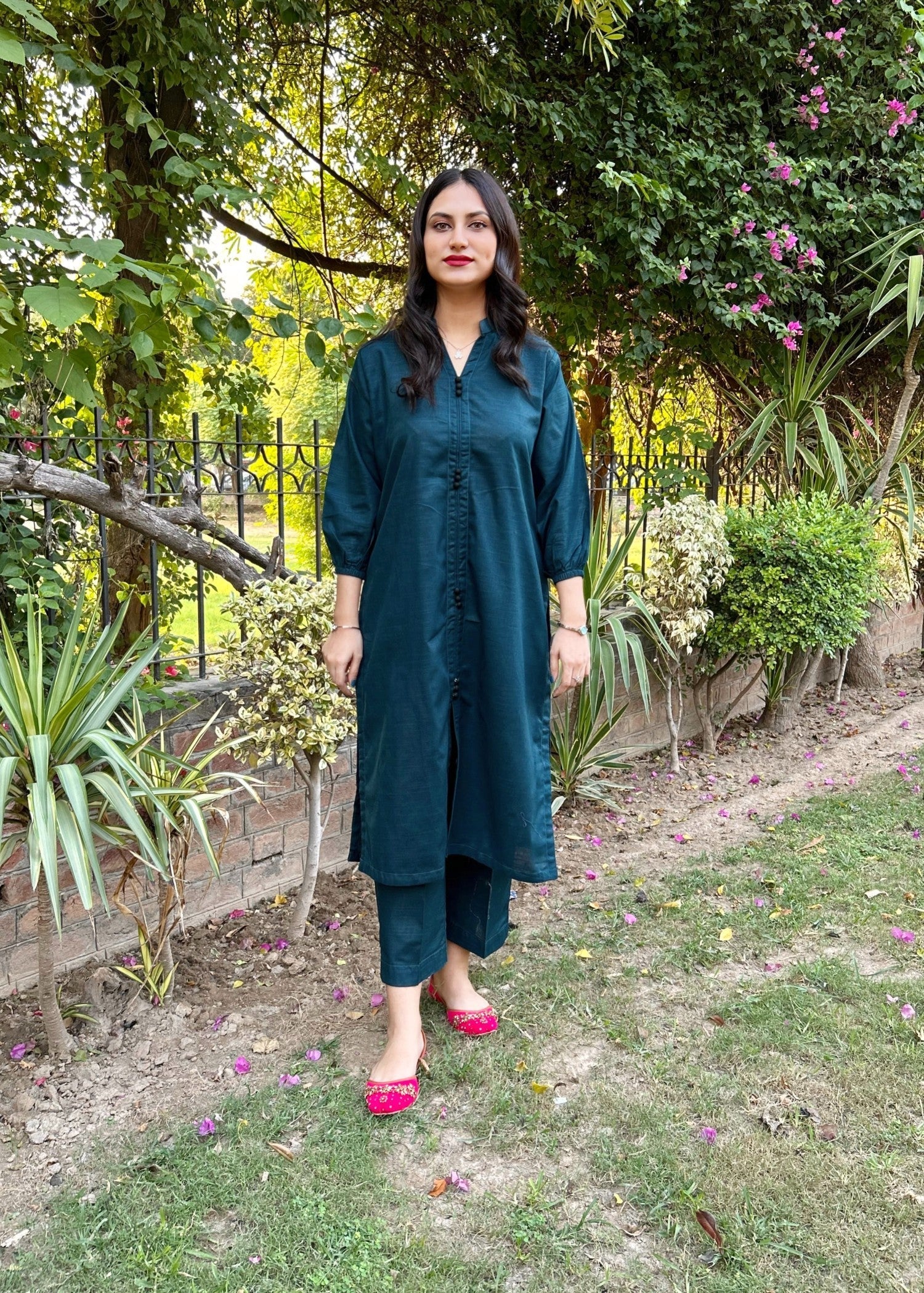 Damask Clothing Studio Sajni Solid Zinc Women 2pcs