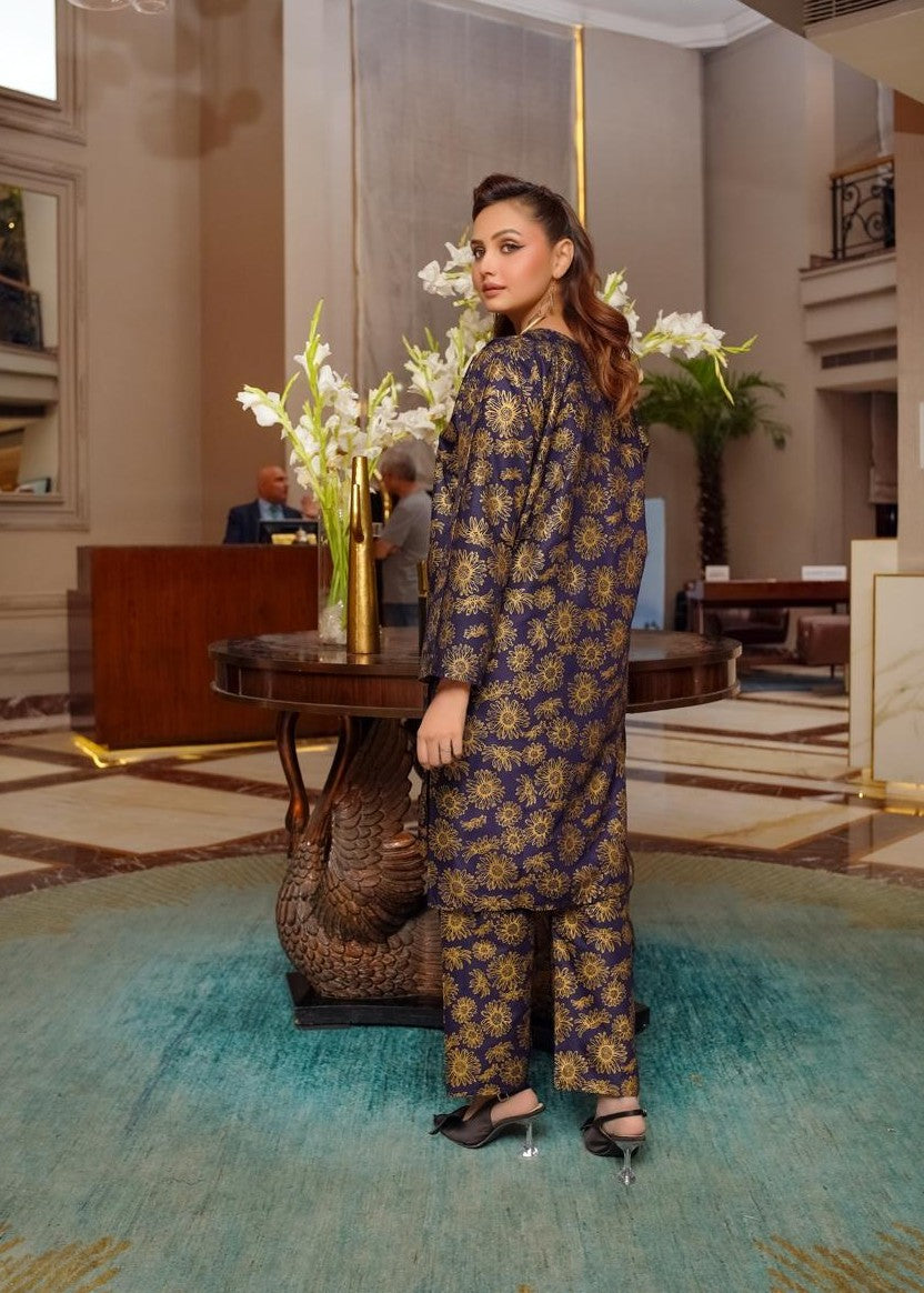 Gulposh SUNFLOWER (Stitched ) Navy Women 2pcs