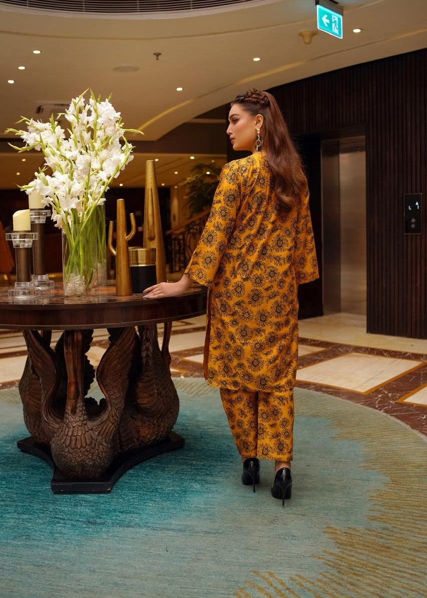 Gulposh SUNFLOWER (Stitched ) musterd Women 2pcs