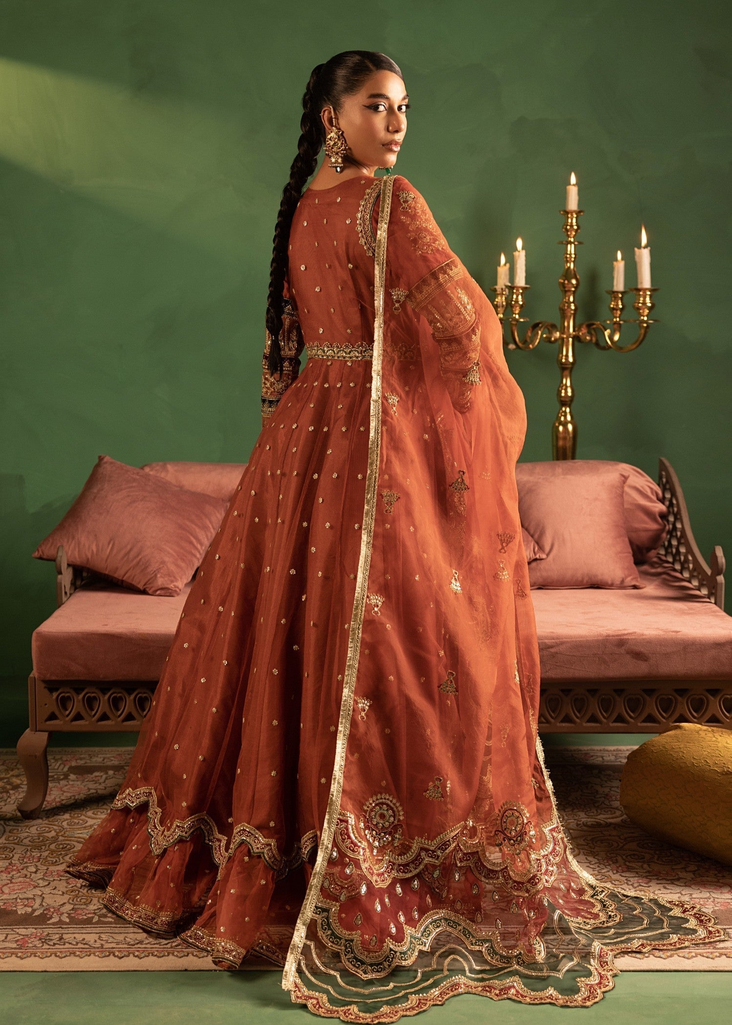 Diara Couture ANARKALI US 607 RUST Women 3pcs