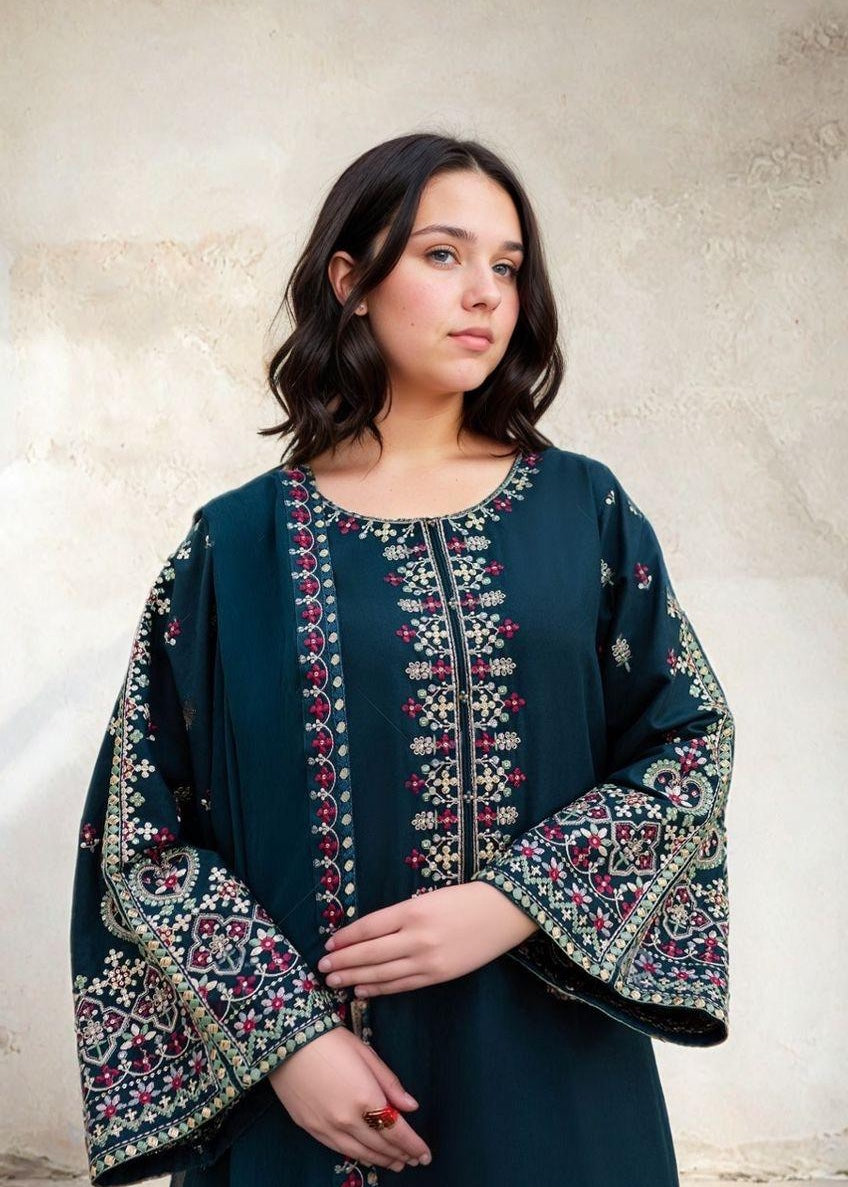 Chaudhary Arts Adab teal Women 3pcs