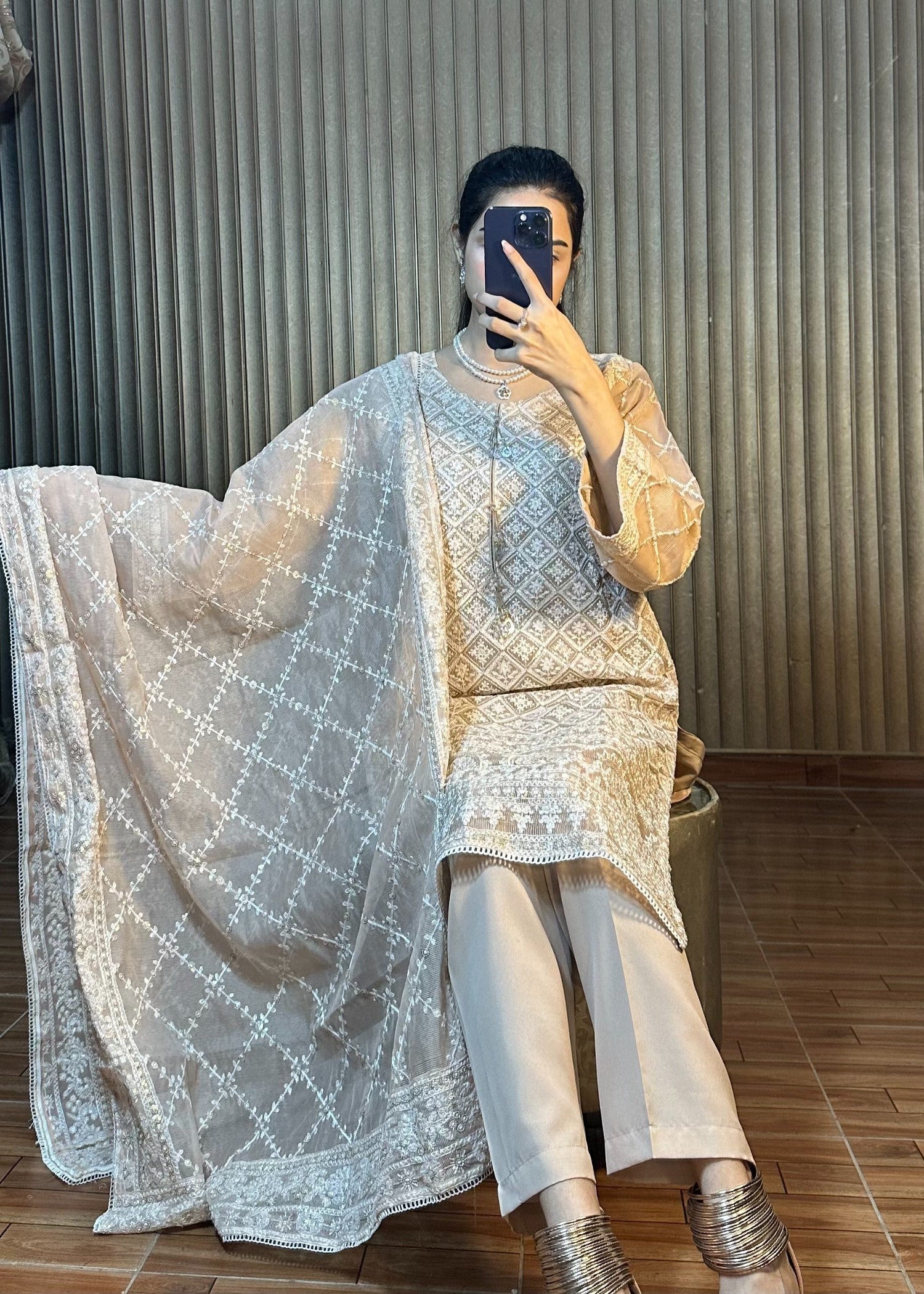 Four Season Boutique NOOR E HINA COFFEE Women 3pcs