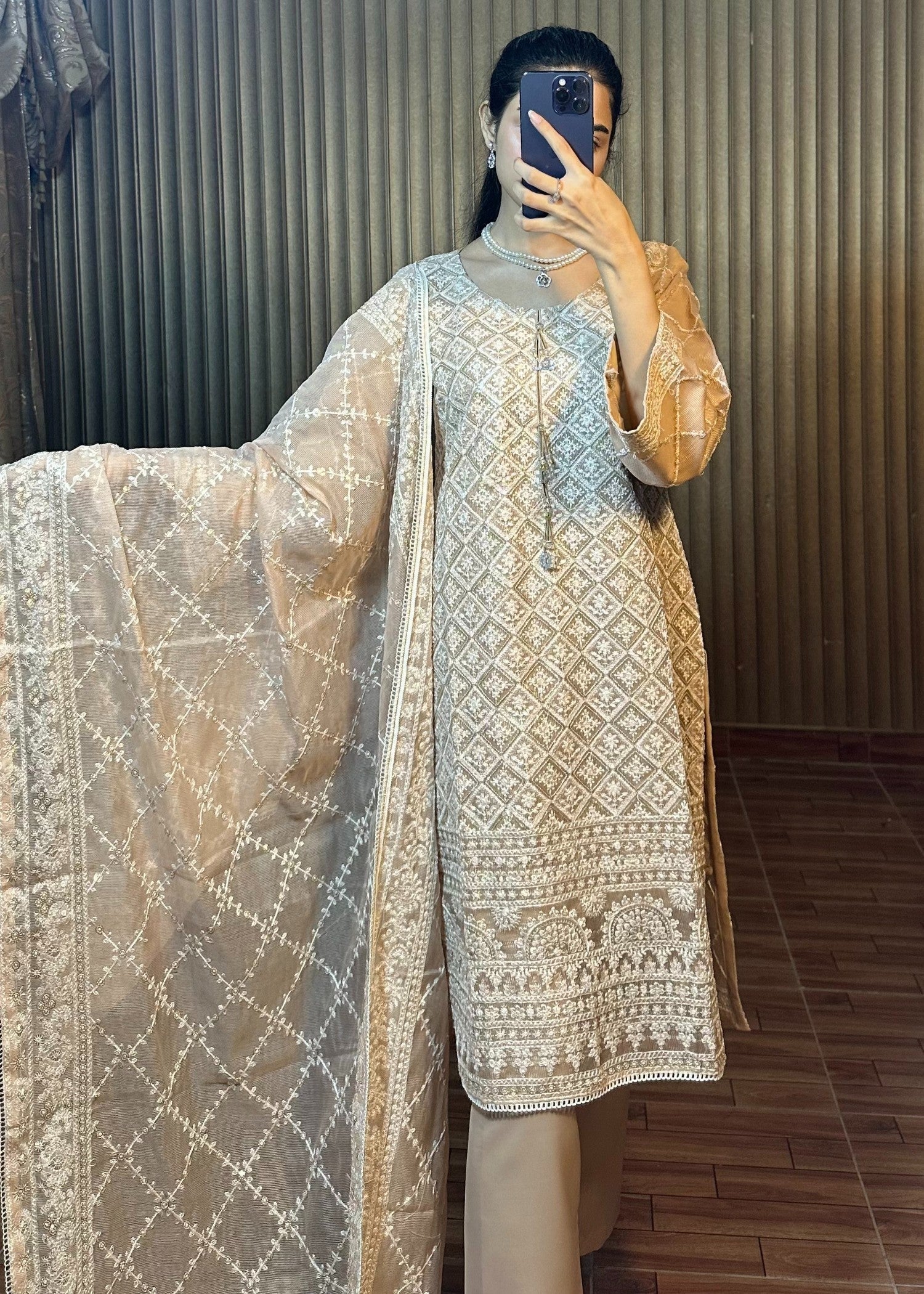 Four Season Boutique NOOR E HINA COFFEE Women 3pcs