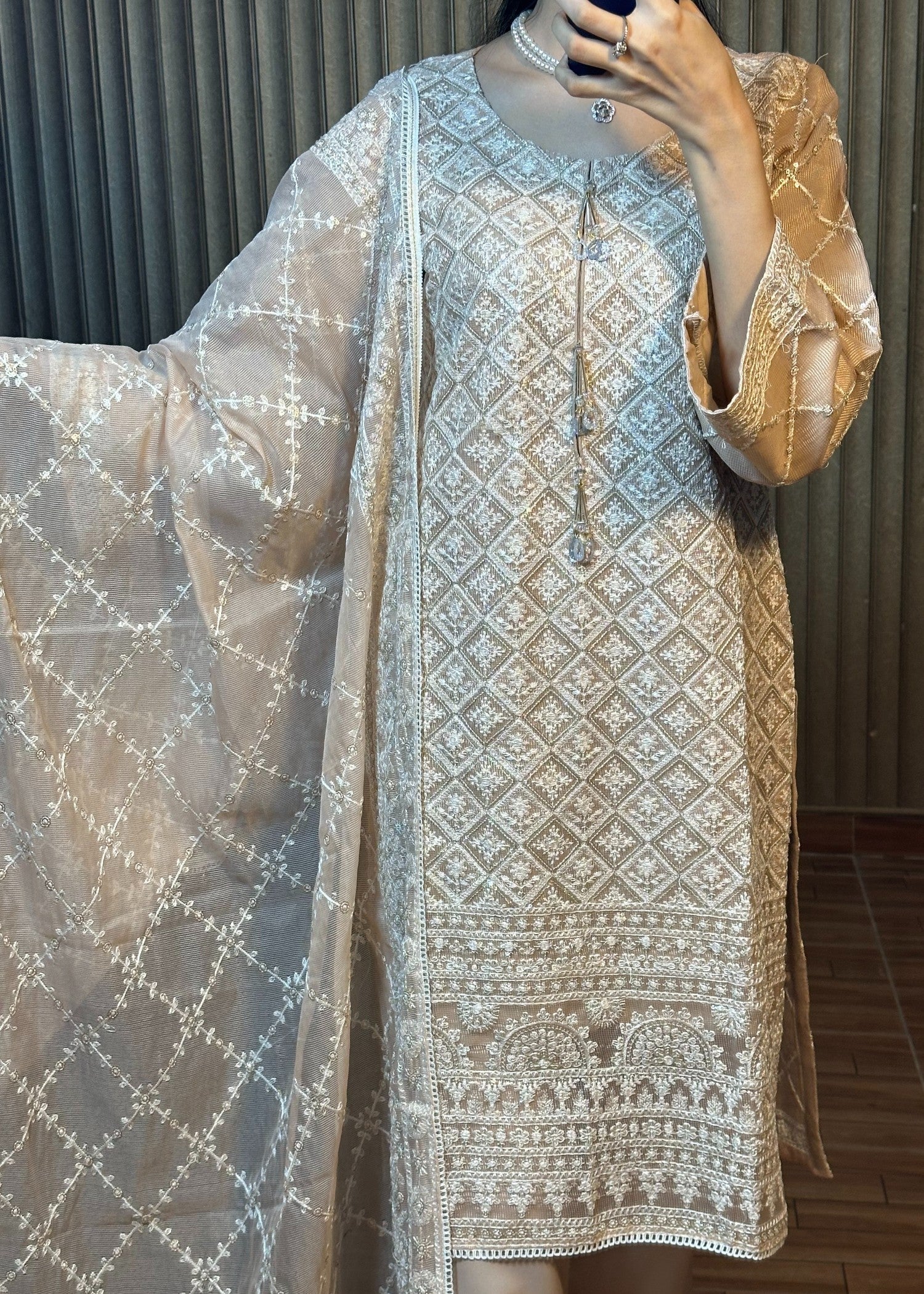 Four Season Boutique NOOR E HINA COFFEE Women 3pcs