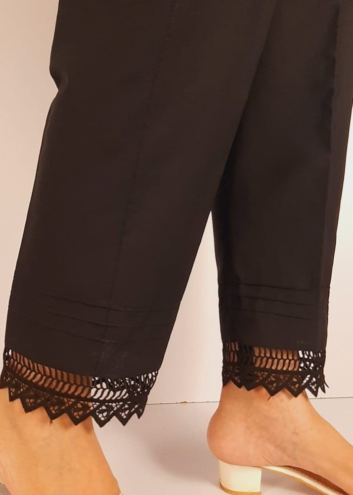 Zardi Cotton Trouser With Bottom Lace Black ZT544 Women 1pcs