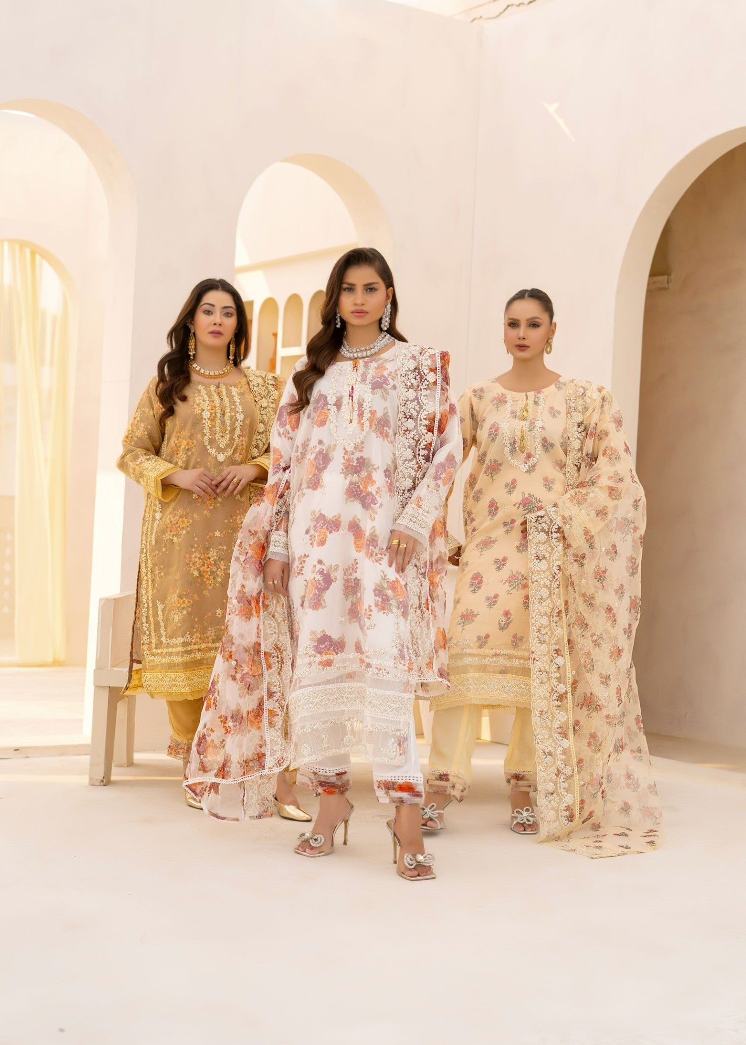 Alsiyab Floretta Beige Women 3pcs