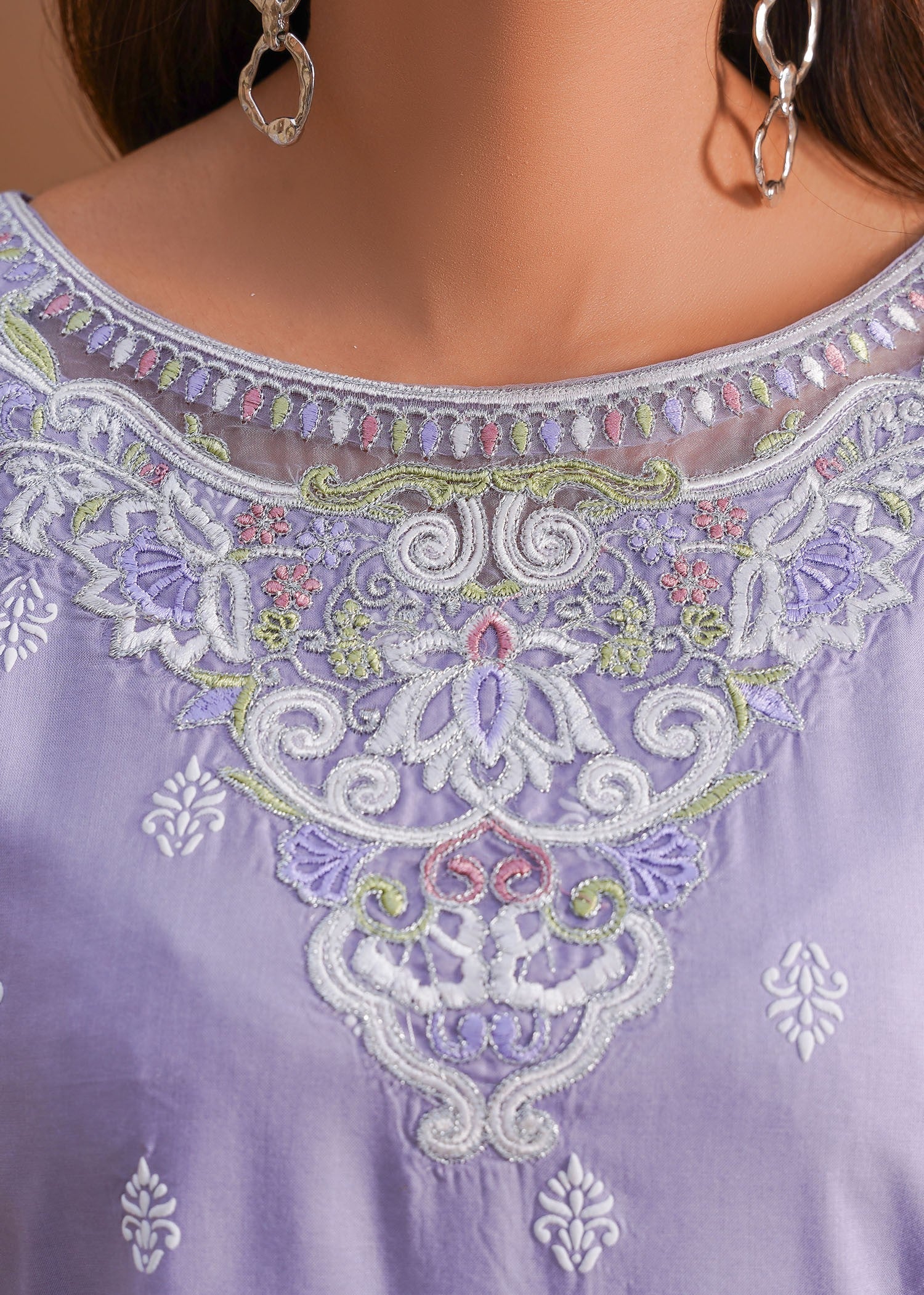 Madame Embroidered Linen Suit 7037 Women 3pcs