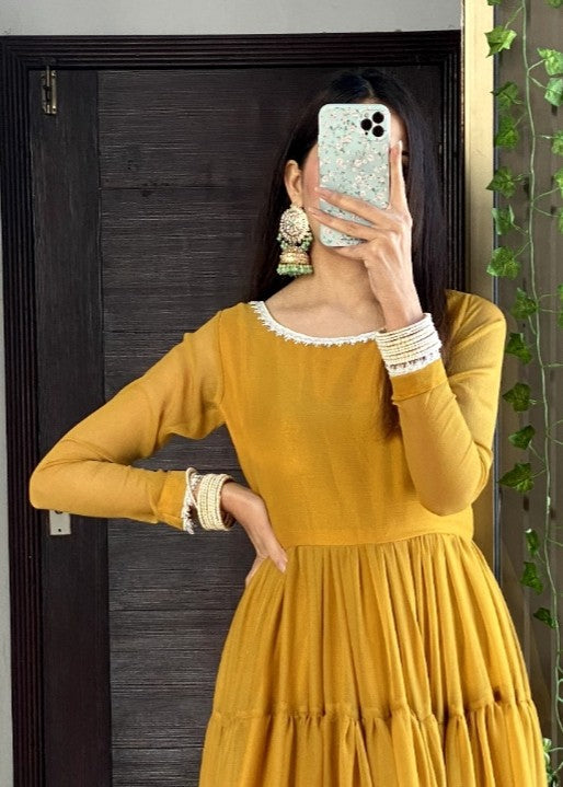 Anabiya dastoor leela mustard Women 2pcs