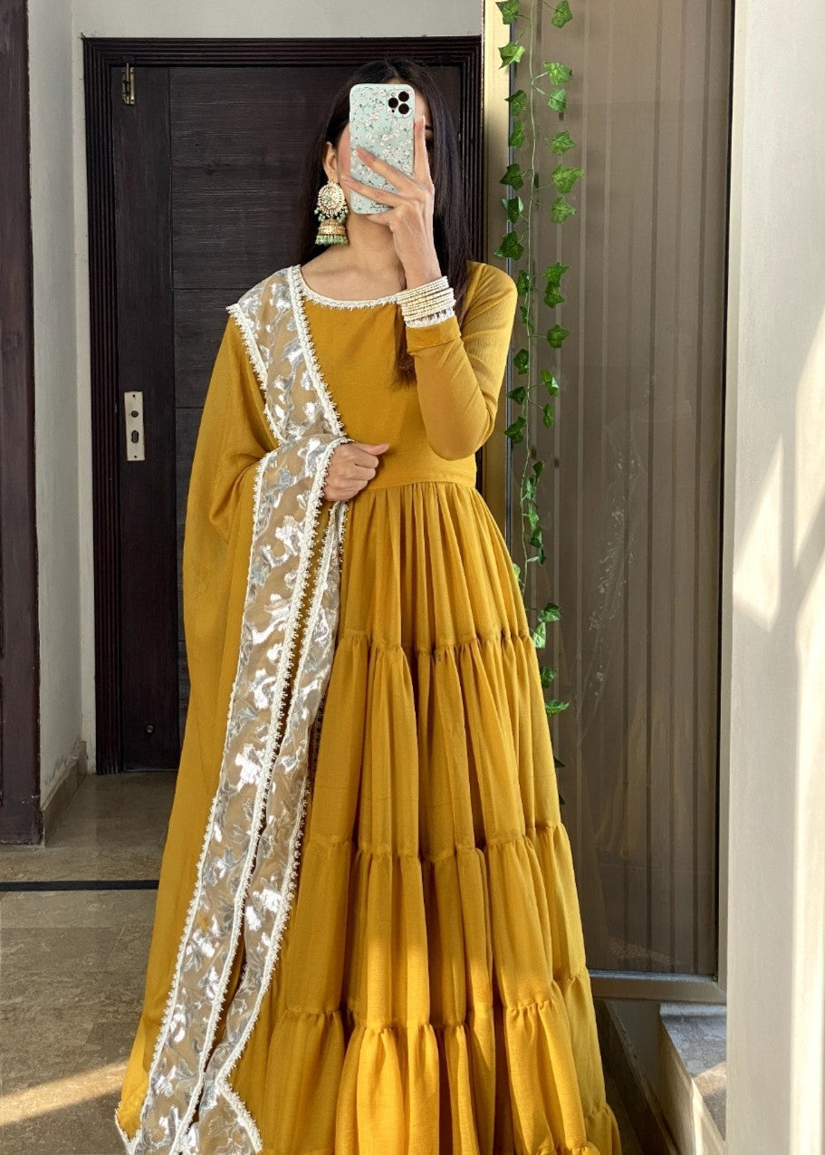 Anabiya dastoor leela mustard Women 2pcs