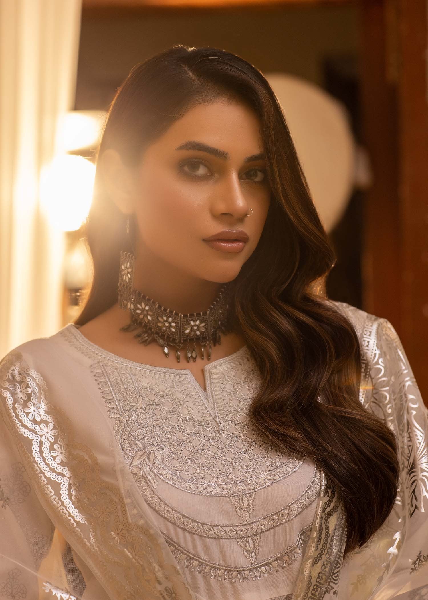 Madame Embdroidered Frock Suit 2633 Women 3pcs