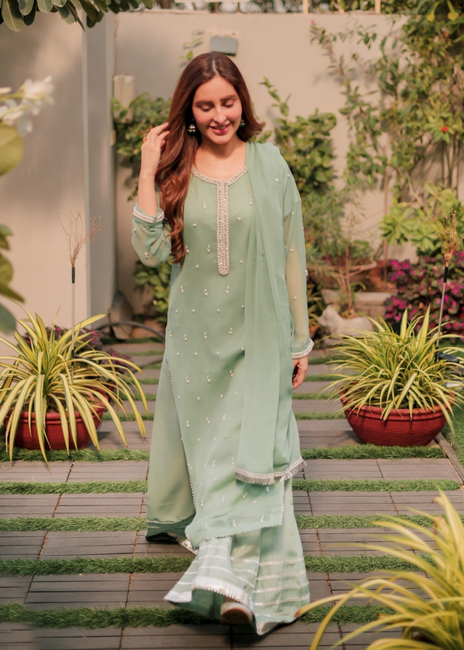 Pehnawa By Bin Akram’s Ocean Pearl Chiffon Women 3pcs