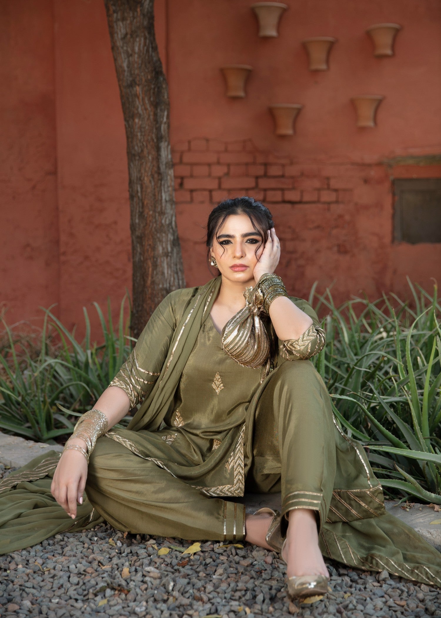 RAKHT BY SHAHBANO Olive Women 3pcs