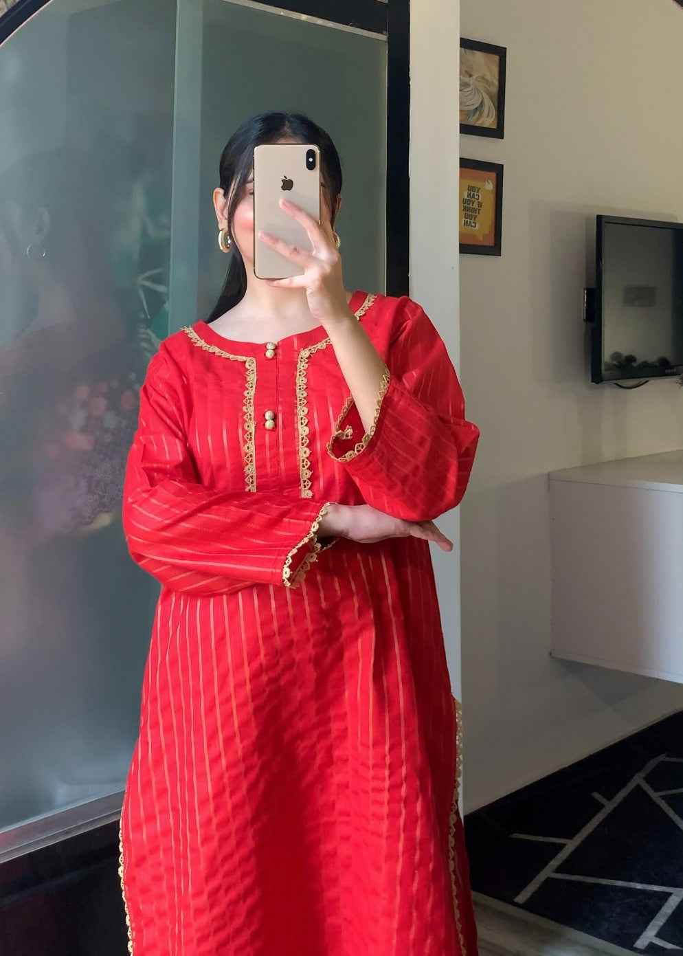 Tawakal Closet Rang Rasiya Khaddar Red Women 2pcs